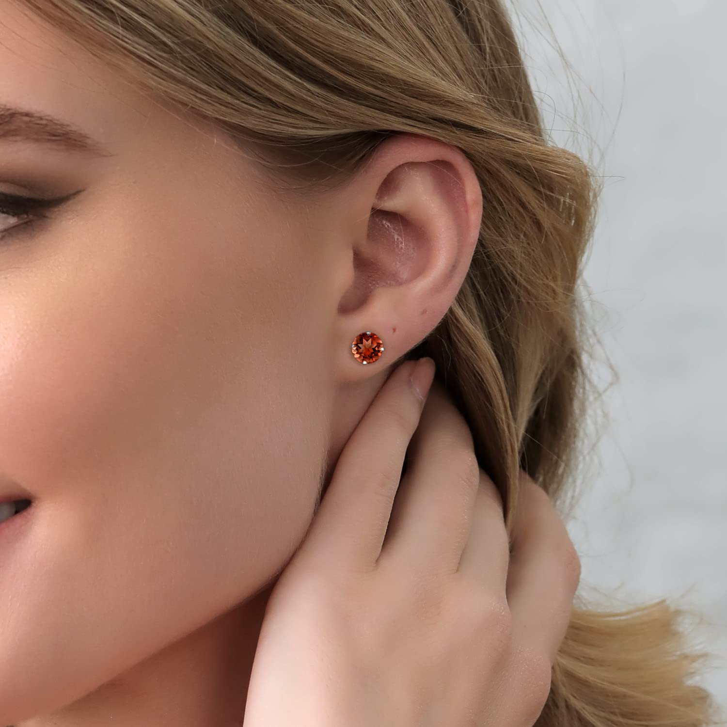 Gem Stone King 10MM Round Gemstone Birthstone Stud Earrings for Women & Men | 925 Sterling Silver Fine Jewelry | Perfect Gift for Her, Mom, Wife, Girlfriend | Birthday, Anniversary, Valentine's Day, Christmas Present | Everyday Wear & Special Occasions