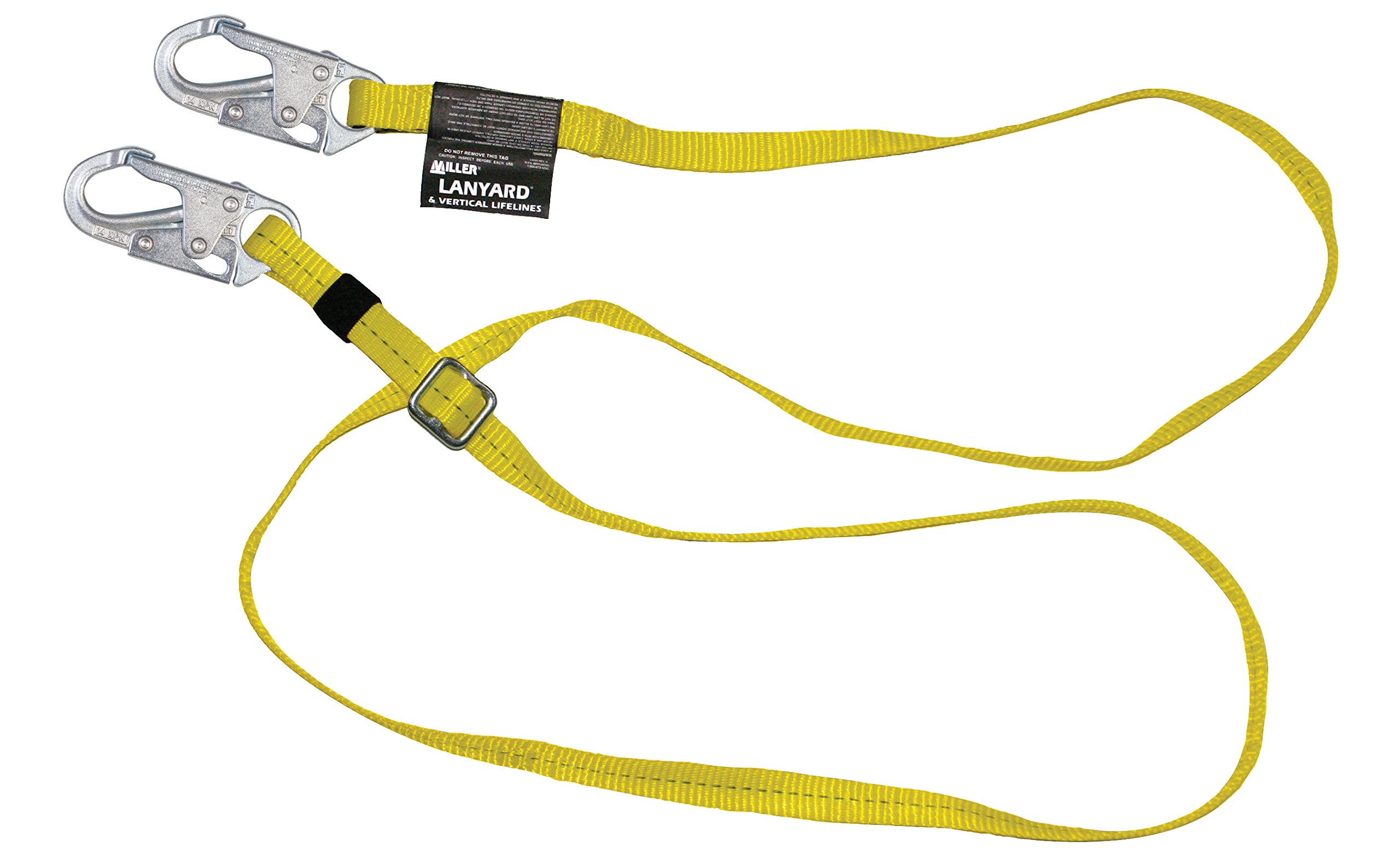 Honeywell Miller 210WLS-Z7/6FTYL Adjustable Safety Lanyard with Locking Snap Hook - Fall Protection Equipment for Construction, Roofing & Industrial Work