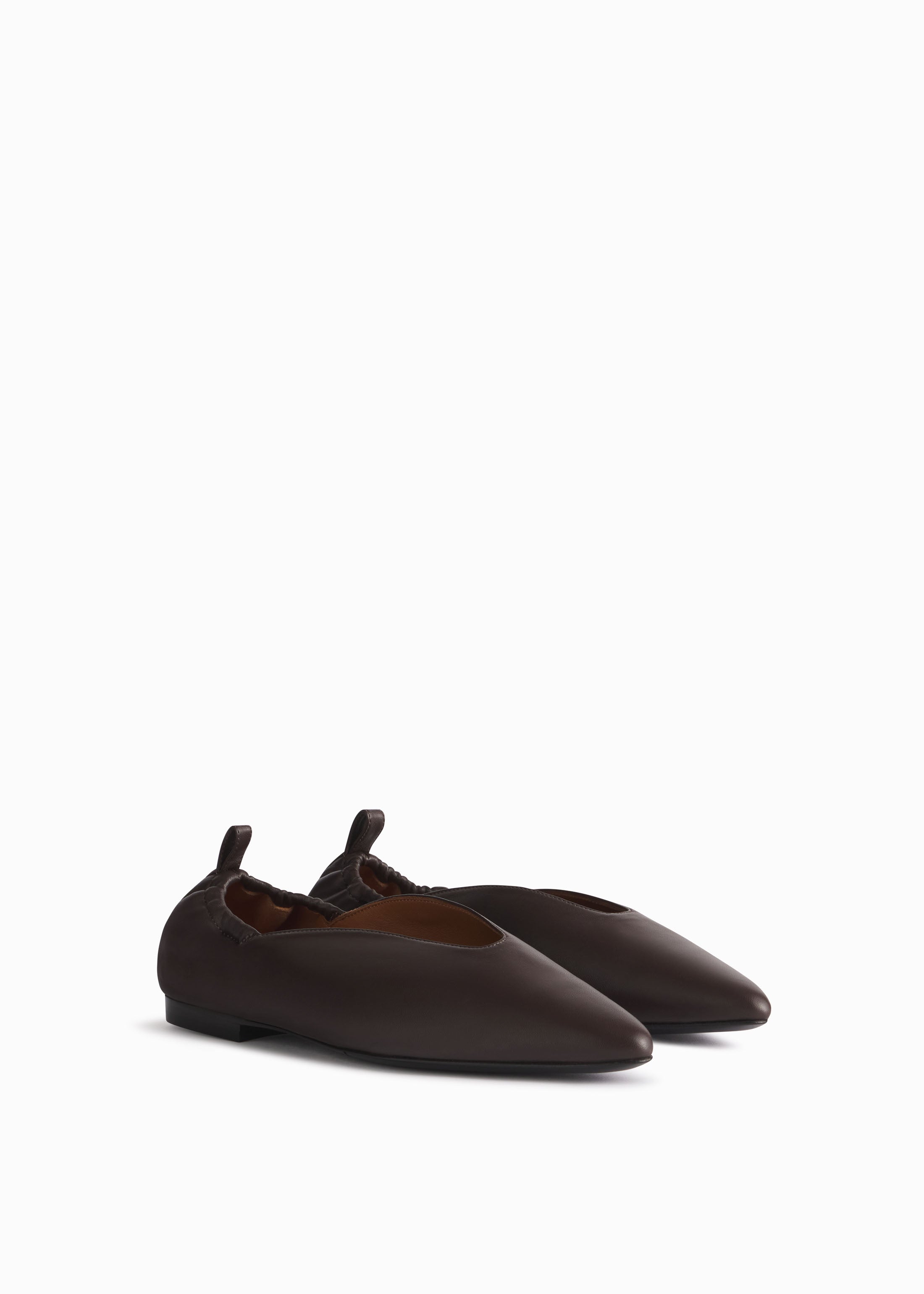 Elegant Ruched Back Pointed Flat Shoes in Chocolate Brown - Perfect for Office Wear, Casual Outings & Special Occasions