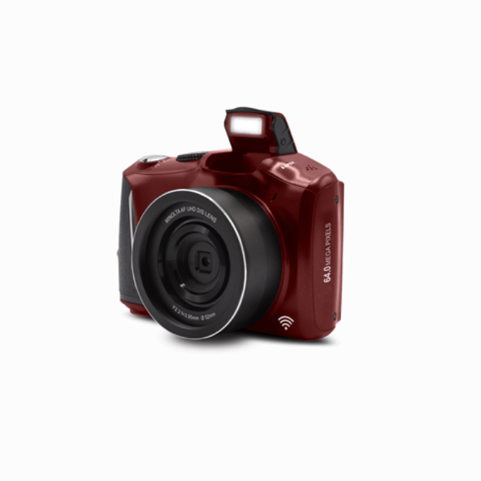 MINOLTA MND55 64MP Autofocus Digital Camera with 4K Ultra HD Video, WiFi Connectivity (Red) - Perfect for Travel Photography, Vlogging & Professional Shoots
