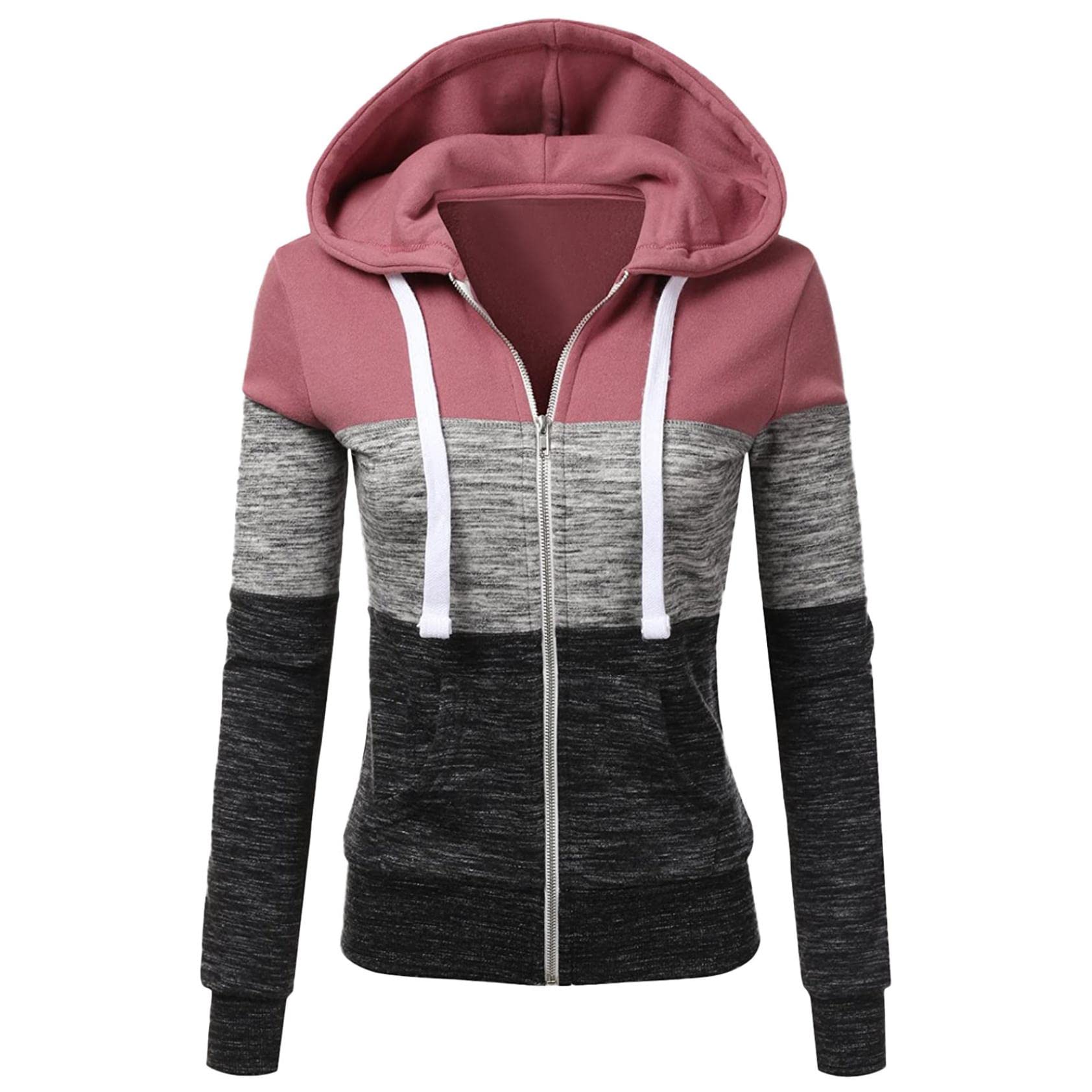 Lightweight Zip-Up Hoodie for Women - Thin & Comfortable Plus Size Jacket - Perfect for Casual Wear, Outdoor Activities & Layering