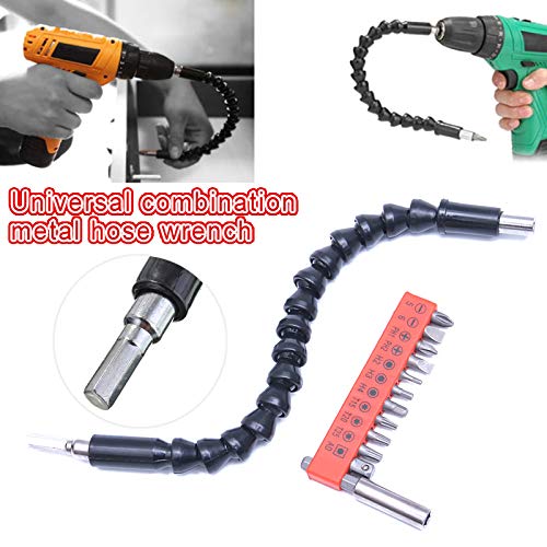 VALINK 3-Piece Flexible Drill Bit Extension Kit with Magnetic Screwdriver Bit Holder - Perfect for DIY Woodworking, Metal Repair & Home Improvement Projects