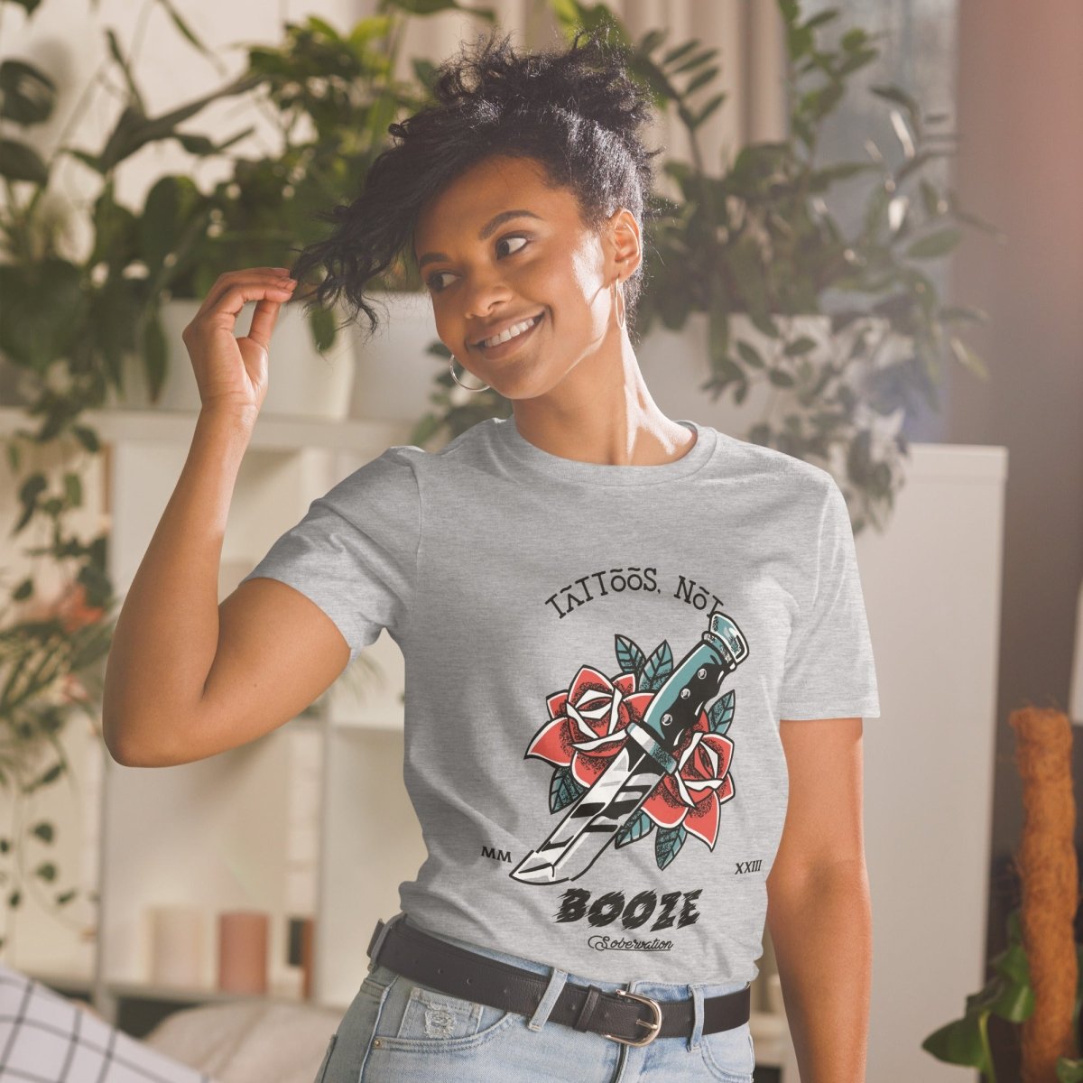 Rose Dagger Tattoo Design Essential Unisex T-Shirt | Trendy Graphic Tee for Men & Women | Perfect for Casual Wear, Concerts & Street Style