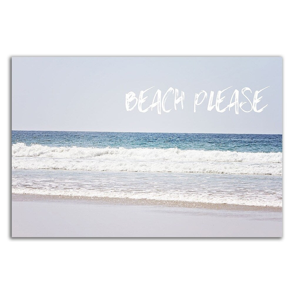 Beach Please by Sylvia Coomes - Stretched Canvas Wall Art Print Ready to Hang - Perfect for Beach House Decor, Living Room & Bedroom Wall Decor
