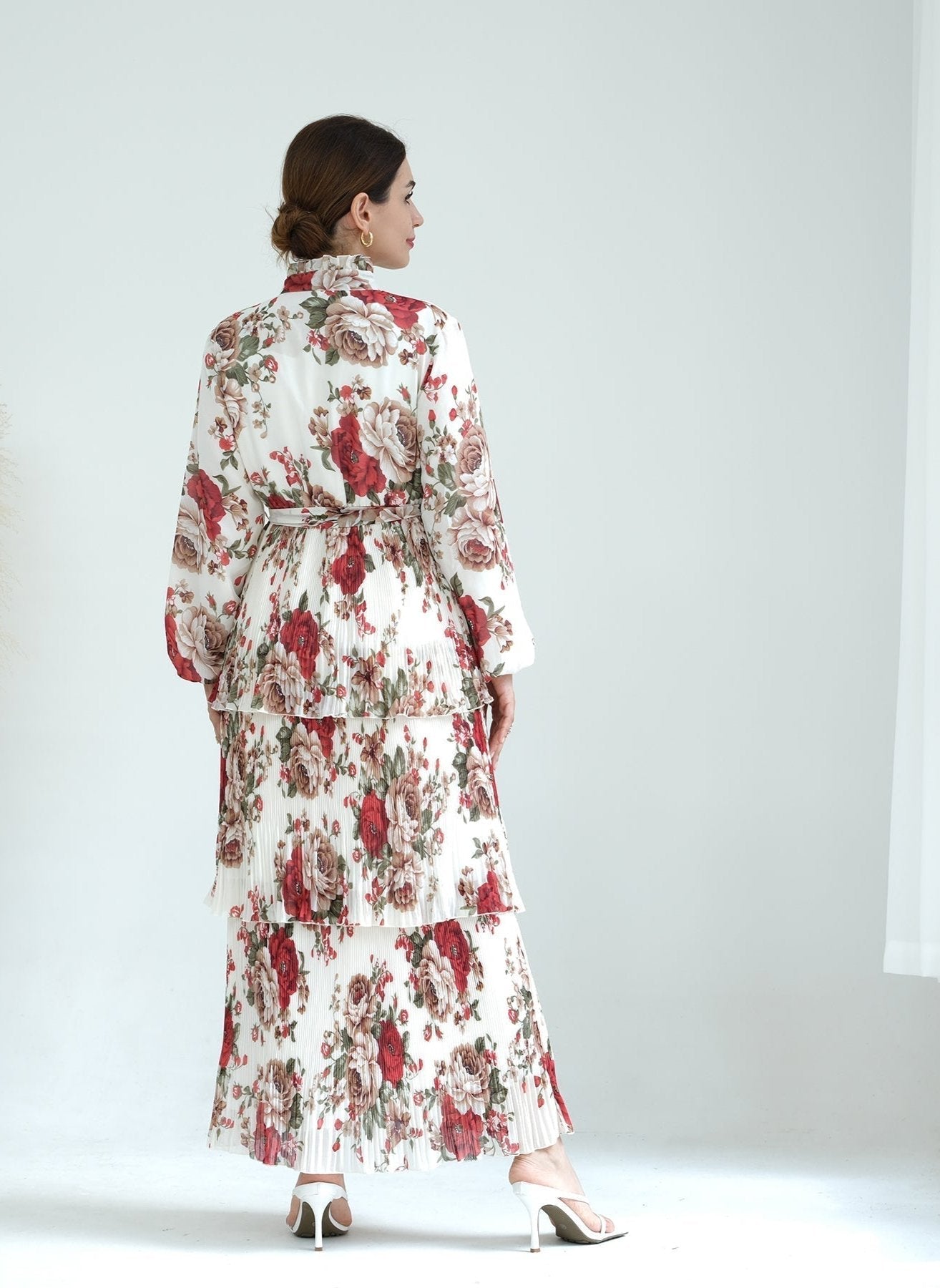 Fleur Maxi Dress - Elegant Red & Ivory Floral Summer Dress for Women | Perfect for Beach, Vacation & Casual Outings