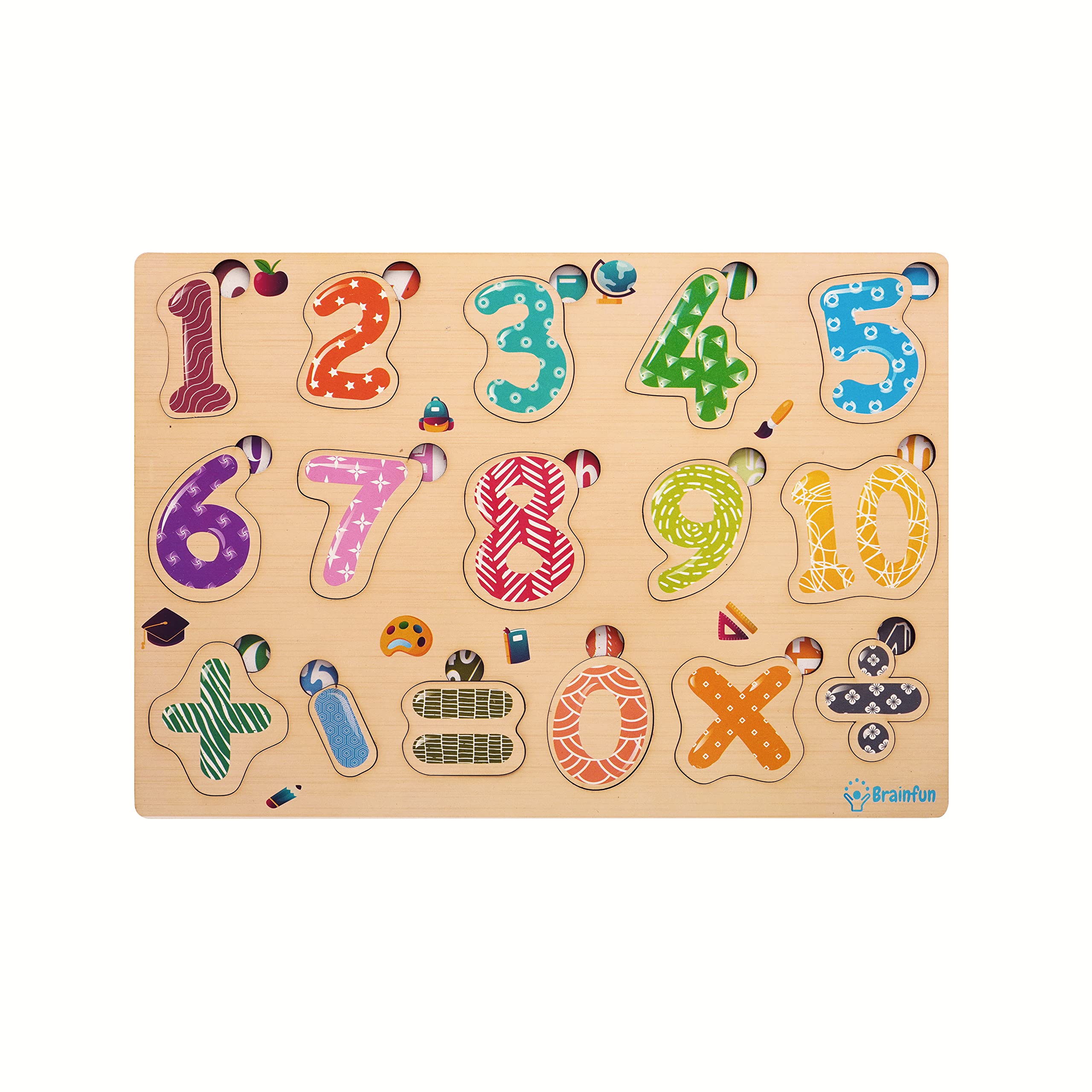 ZUDO Wooden Montessori Educational Puzzle Board Toy for Toddlers & Kids - Number Learning Game for Preschool Boys & Girls - Perfect for Homeschooling & Early Childhood Development