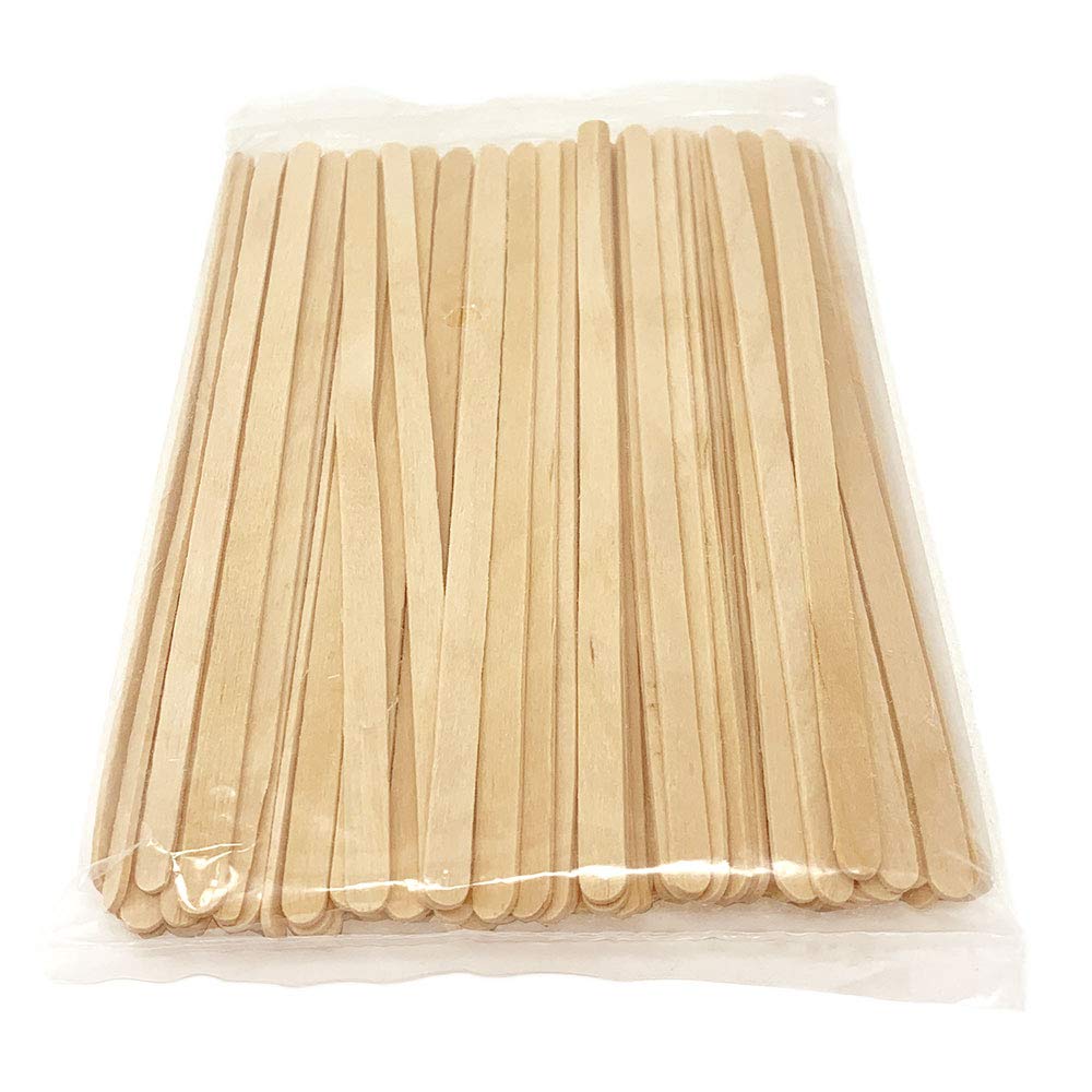 100 Pack Wooden Eyebrow Waxing Sticks - 5.5