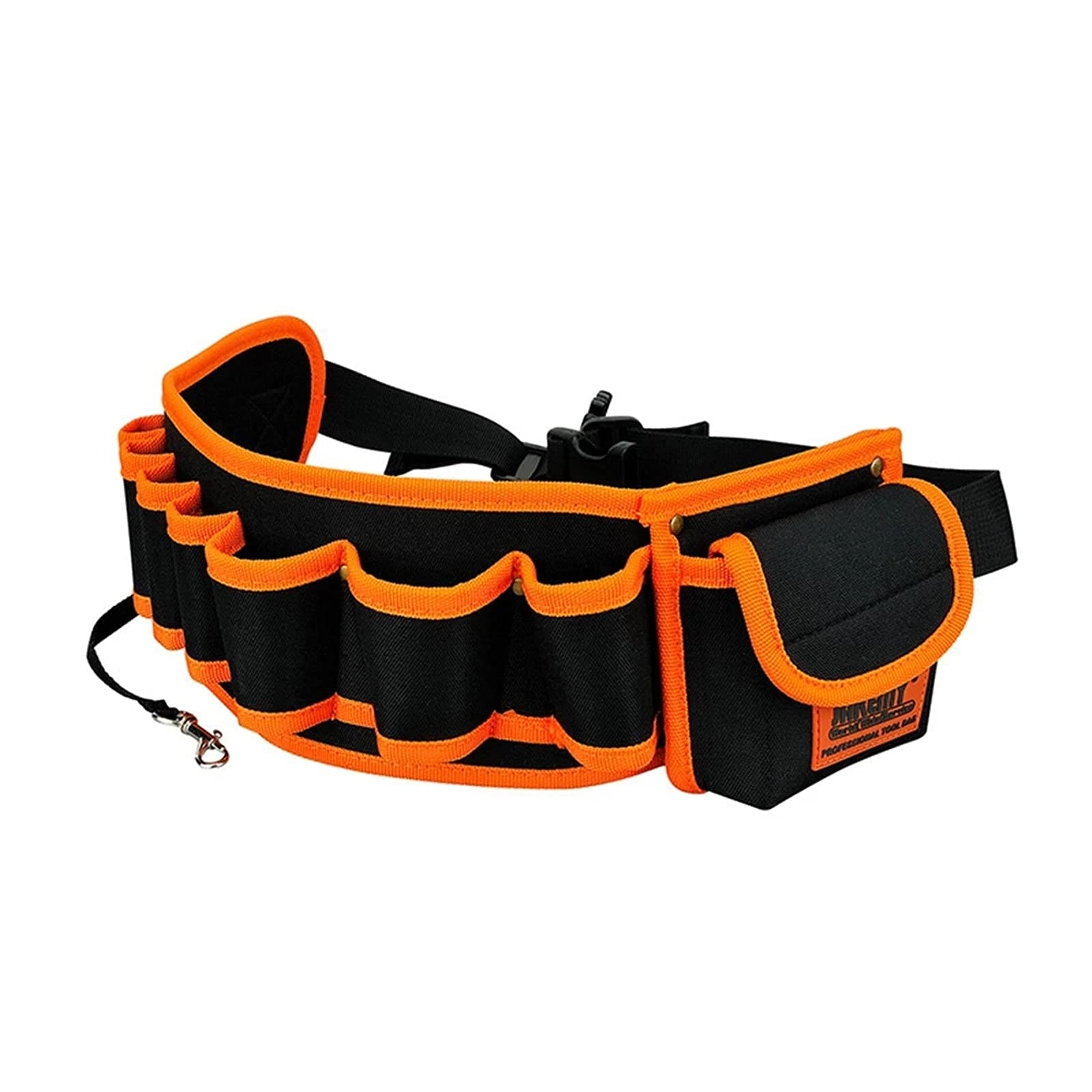 Waterproof Adjustable Tool Belt Pouch - Oxford Fabric Hardware Storage Bag for Electricians & Gardeners (550x125x80mm, Orange) - Perfect for Construction, DIY Projects & Outdoor Work
