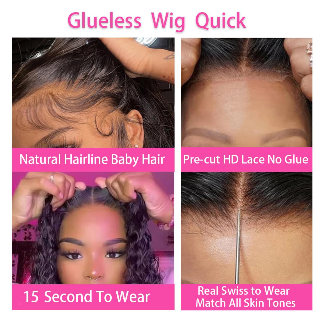 30 Inch Glueless Wear and Go Human Hair Wig - Pre Plucked 13x4 Lace Front with Baby Hair, 180% Density Deep Wave HD Transparent Lace Frontal Curly Wig for Women | Perfect for Daily Wear, Parties, Cosplay & Protective Styling