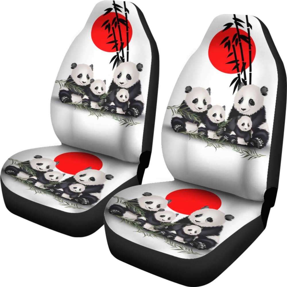 Premium Panda Family Car Seat Covers - Soft & Durable Universal Fit for SUVs, Sedans & Trucks - Cute Animal Print Interior Accessories for Kids & Pets Protection - Perfect for Road Trips, Daily Commute & Family Outings