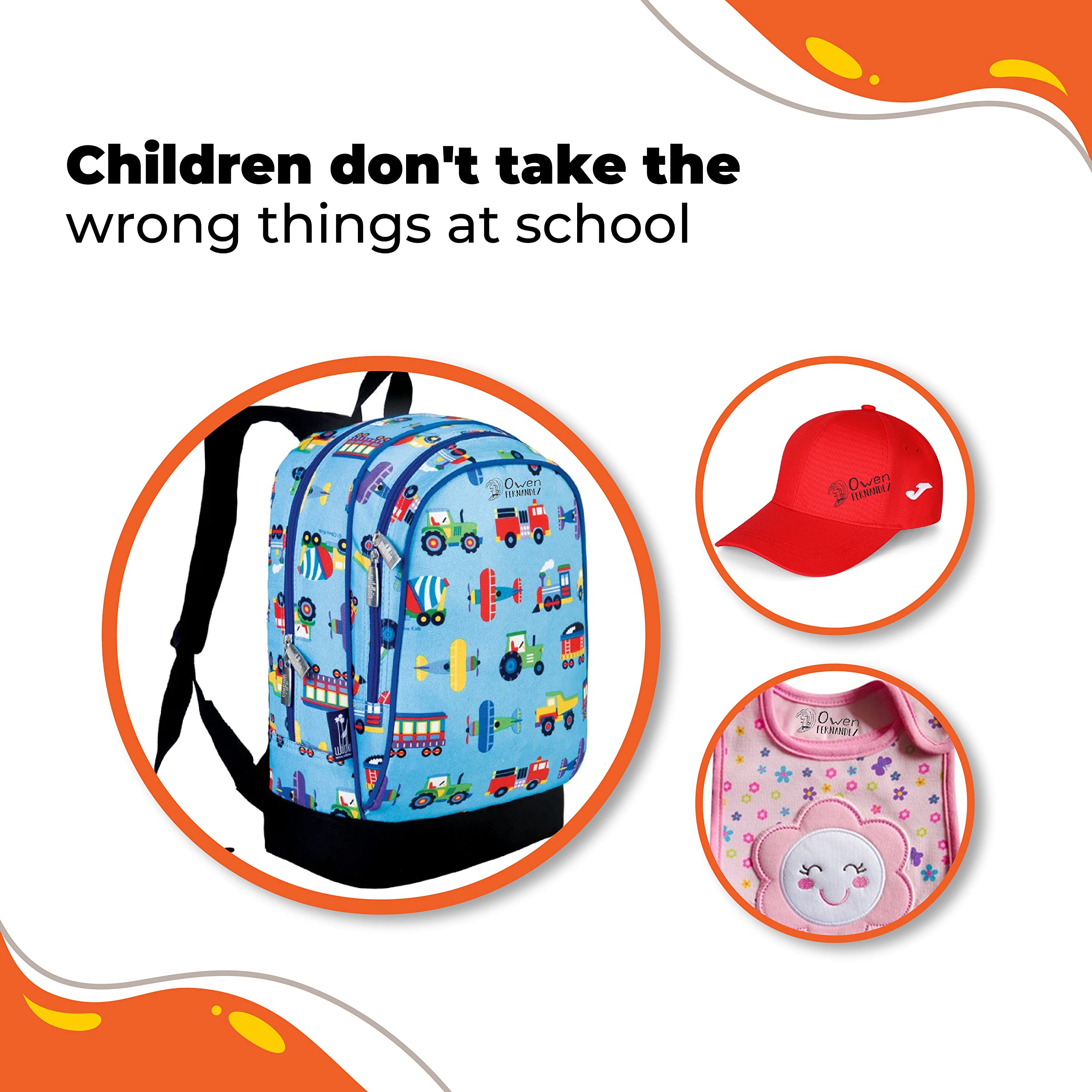 Personalized Self-Inking Name Stamp for Kids Clothing - 32 Custom Designs - Perfect for Labeling School Uniforms, Daycare Clothes & Camp Essentials
