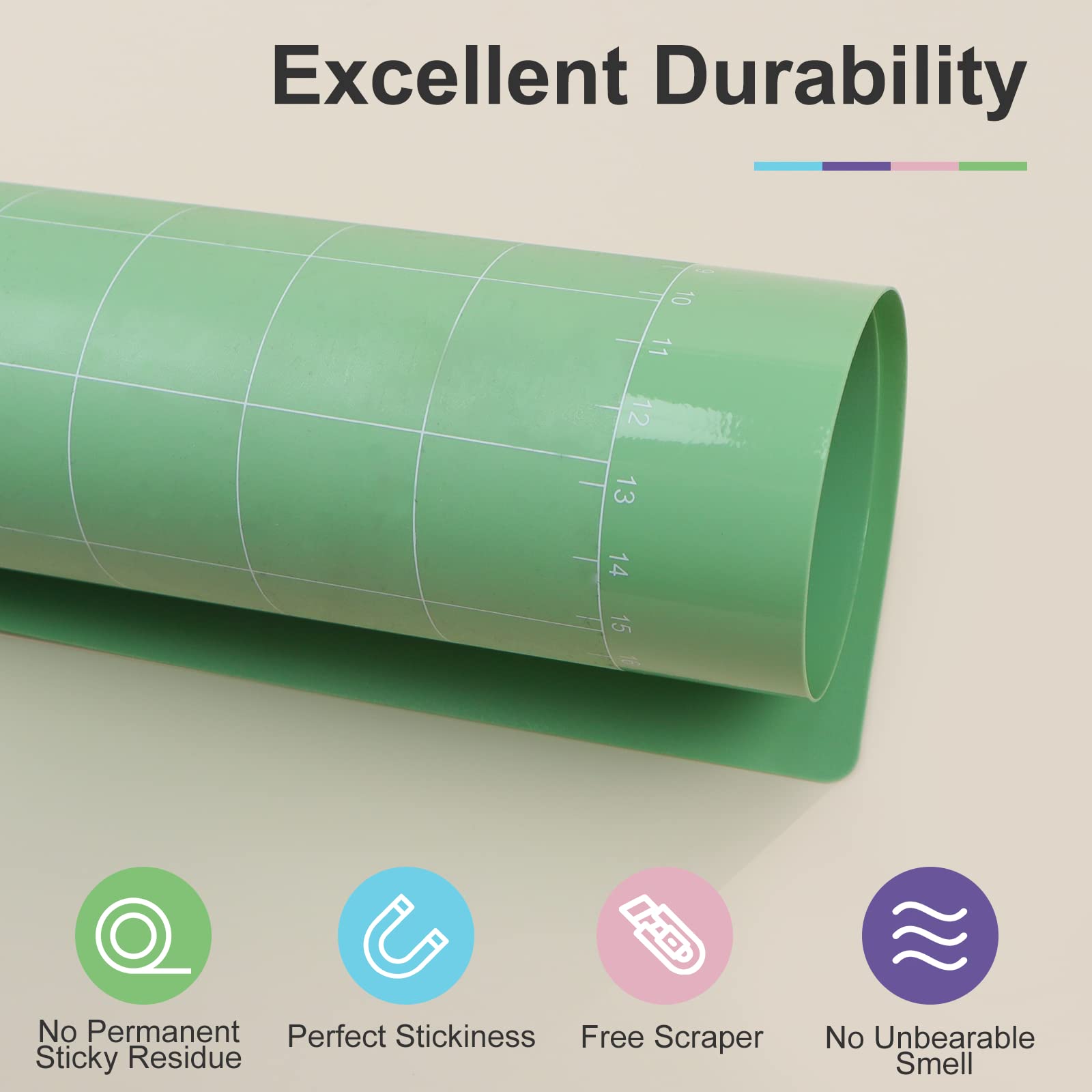 HTVRONT 5 Pack 12x12 Cutting Mats for Cricut Maker 3/Maker/Explore 3/Air 2/Air/One - StandardGrip, LightGrip, StrongGrip & FabricGrip Replacement Mats - Perfect for Vinyl, Paper, Fabric & DIY Craft Projects