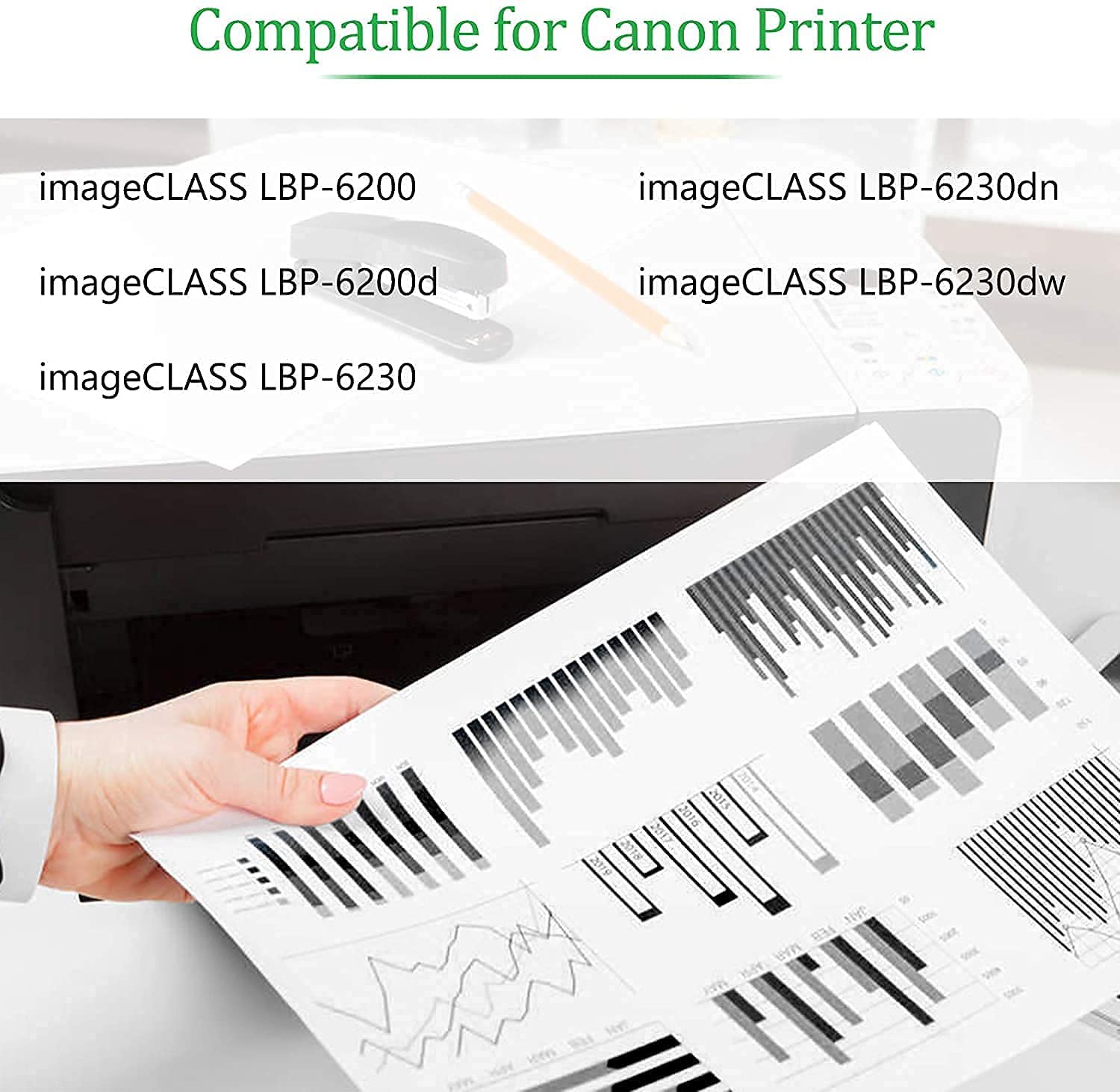 Greencycle 10-Pack Compatible Toner Cartridge Replacement for Canon 126 Black (CRG-126/CRG126/3483B001) - Works with ImageClass LBP6200d & LBP6230dw Wireless Laser Printers - Perfect for Home & Office Printing Needs