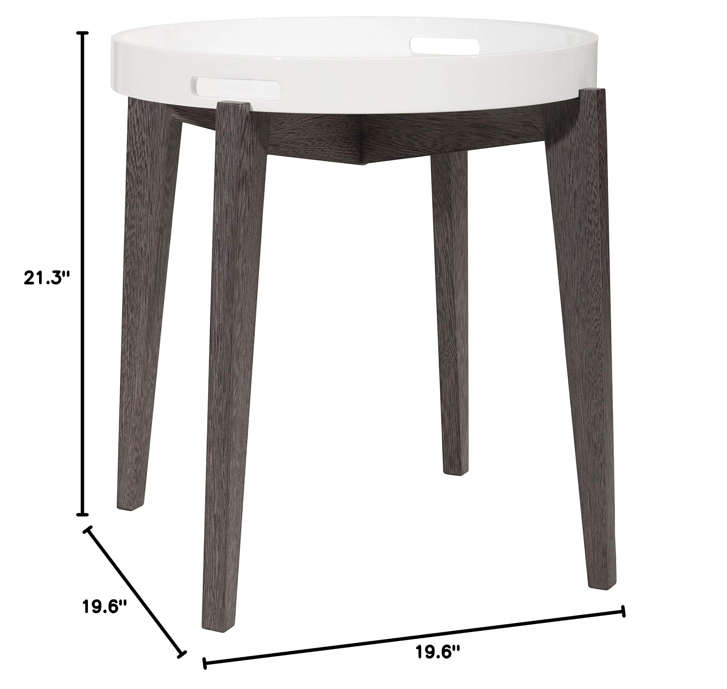 Safavieh Home Collection Ben White and Brown Side Table - Modern End Table for Living Room, Bedroom, or Office - Small Accent Table with Storage Shelf