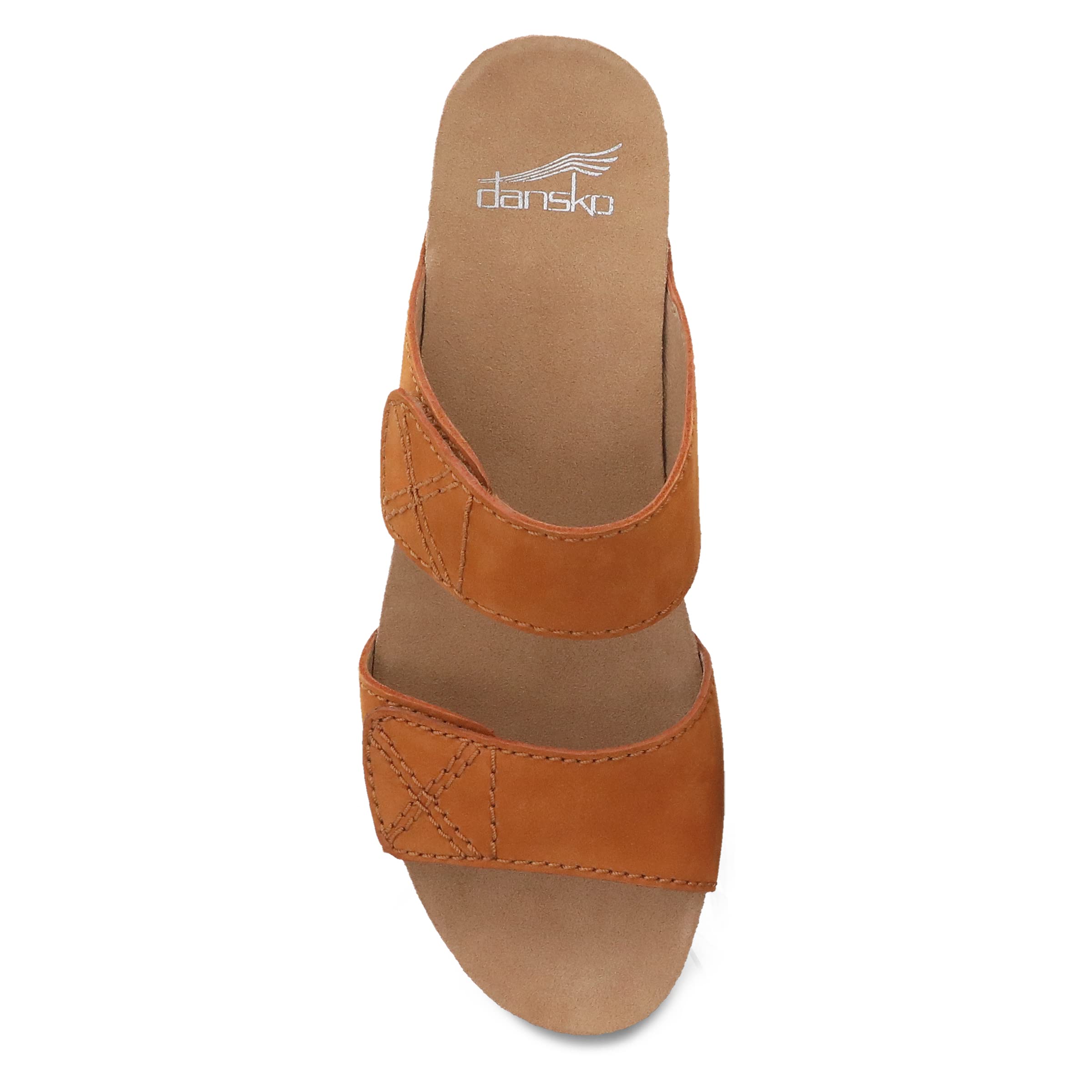 Dansko Women's Maddy Slip-On Wedge Sandal - Comfortable Arch Support Sandals with Adjustable Hook & Loop Straps - Lightweight Rubber Sole for Walking, Work & Casual Outfits