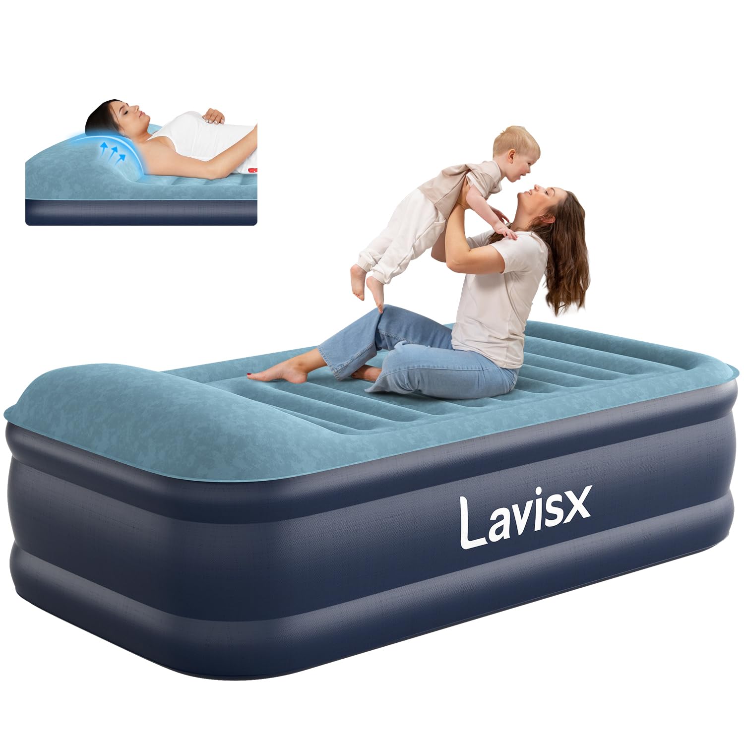 **Twin Air Mattress with Built-in Pump - 20