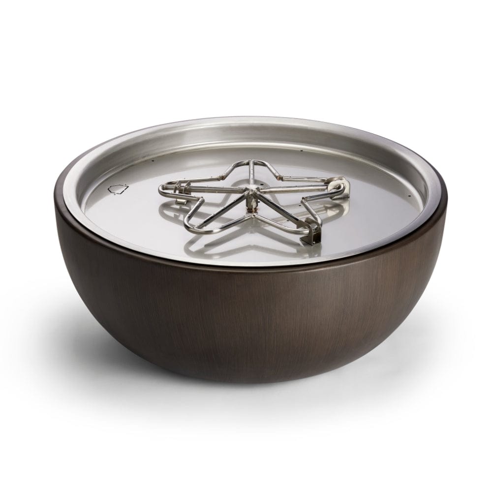 35 Inch Aluminum Gas Fire Pit Bowl with On/Off Ignition & Standard Burner - Outdoor Patio, Backyard, Garden, Camping Fireplace for Warmth & Ambience