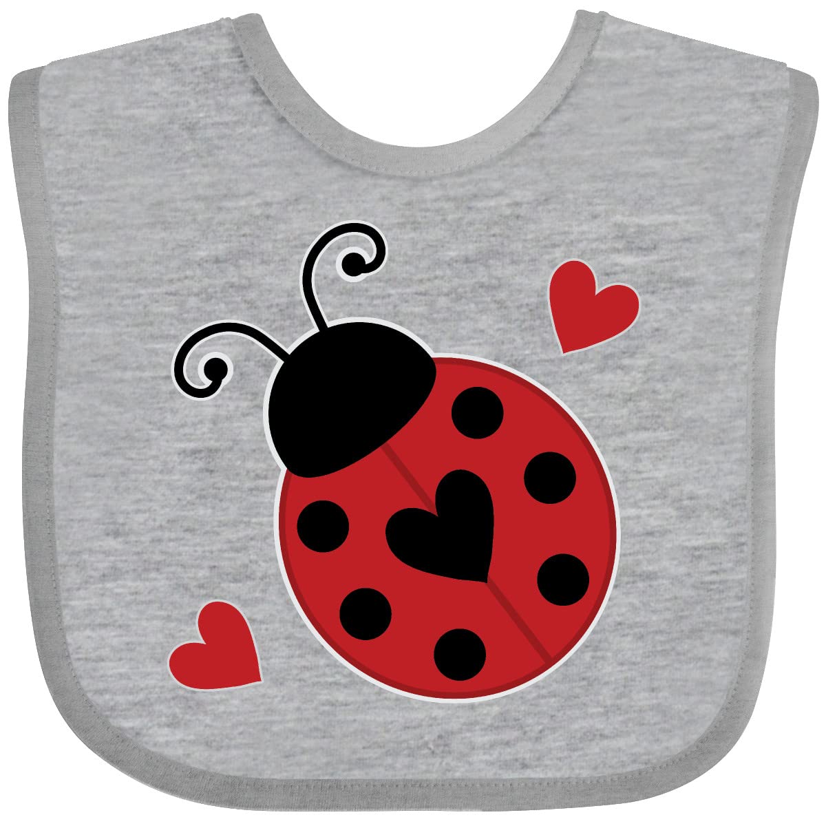 Inktastic Ladybug Lover Red and Black Baby Bib - Cute Drool Bib for Infants, Toddler Feeding, Mealtime Protection, Baby Shower Gift