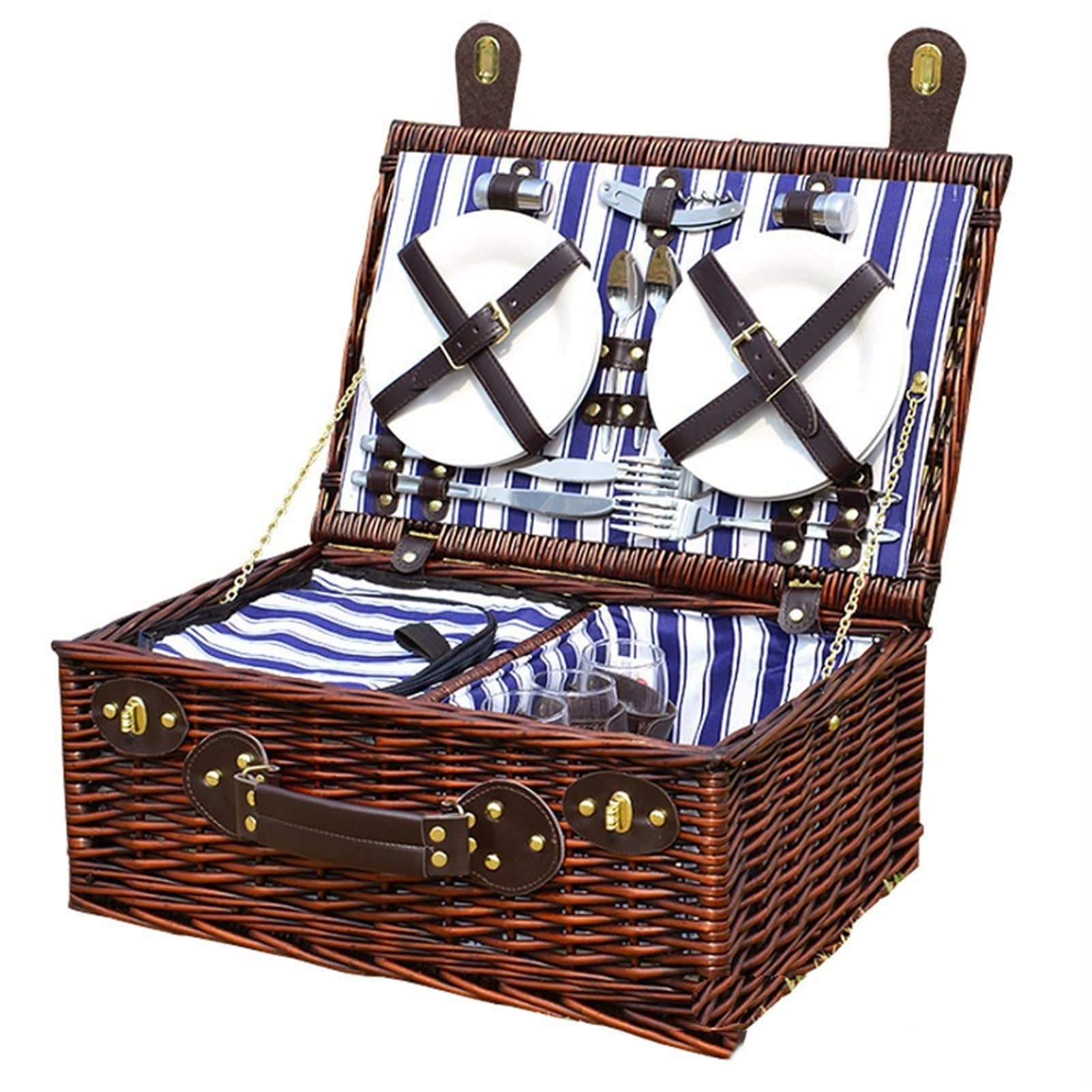 KAIWU Rattan Picnic Basket - Handwoven Portable Storage Basket for Easter Eggs, Candy, Flowers, Wedding & Garden Picnics | Perfect for Outdoor Gatherings, Beach Trips & Romantic Dates