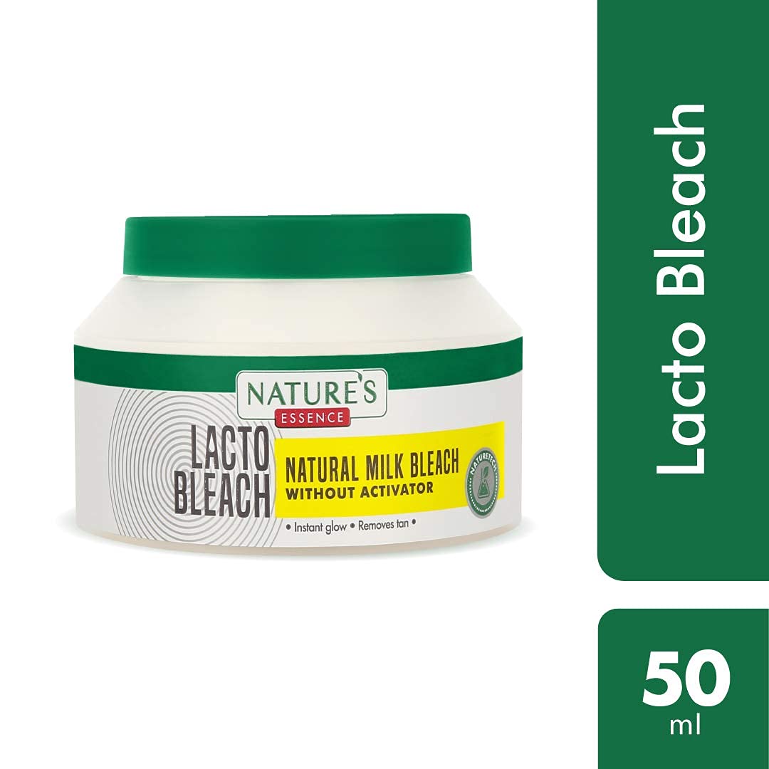 Nature's 4 Natures Lacto Bleach Tan Removal Cream with Milk & Honey - 50gm | Skin Brightening & Whitening Treatment | Perfect for Face, Hands & Body | Dark Spot Corrector for Summer & Sun Exposure