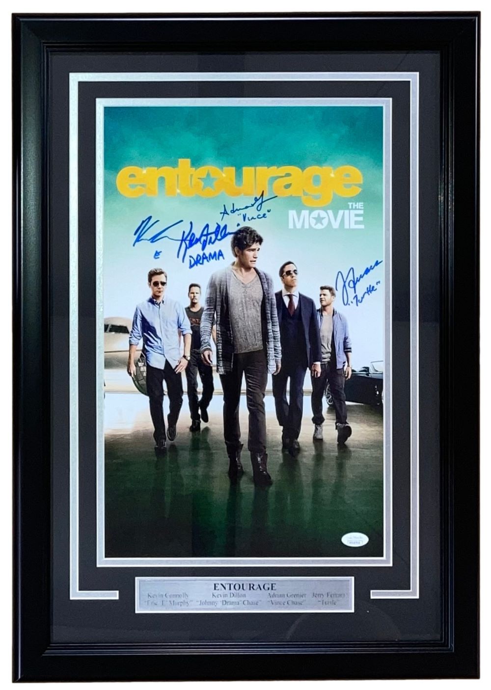 Entourage Cast Signed Framed 11x17 Movie Photo - Jeremy Piven, Adrian Grenier & More (JSA Certified) - Perfect for TV Show Memorabilia Collectors & Home Theater Decor
