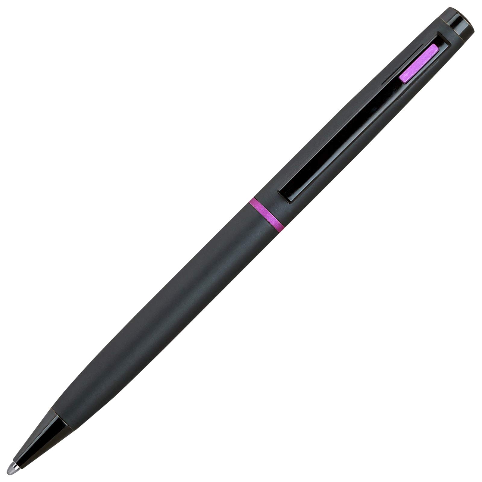 Premium Lanier 4G Ballpoint Pen - Matte Black with Pink Accents, Gift Box Included | Smooth Writing for Office, School & Business Gifts | Elegant Maple Wood Presentation Case