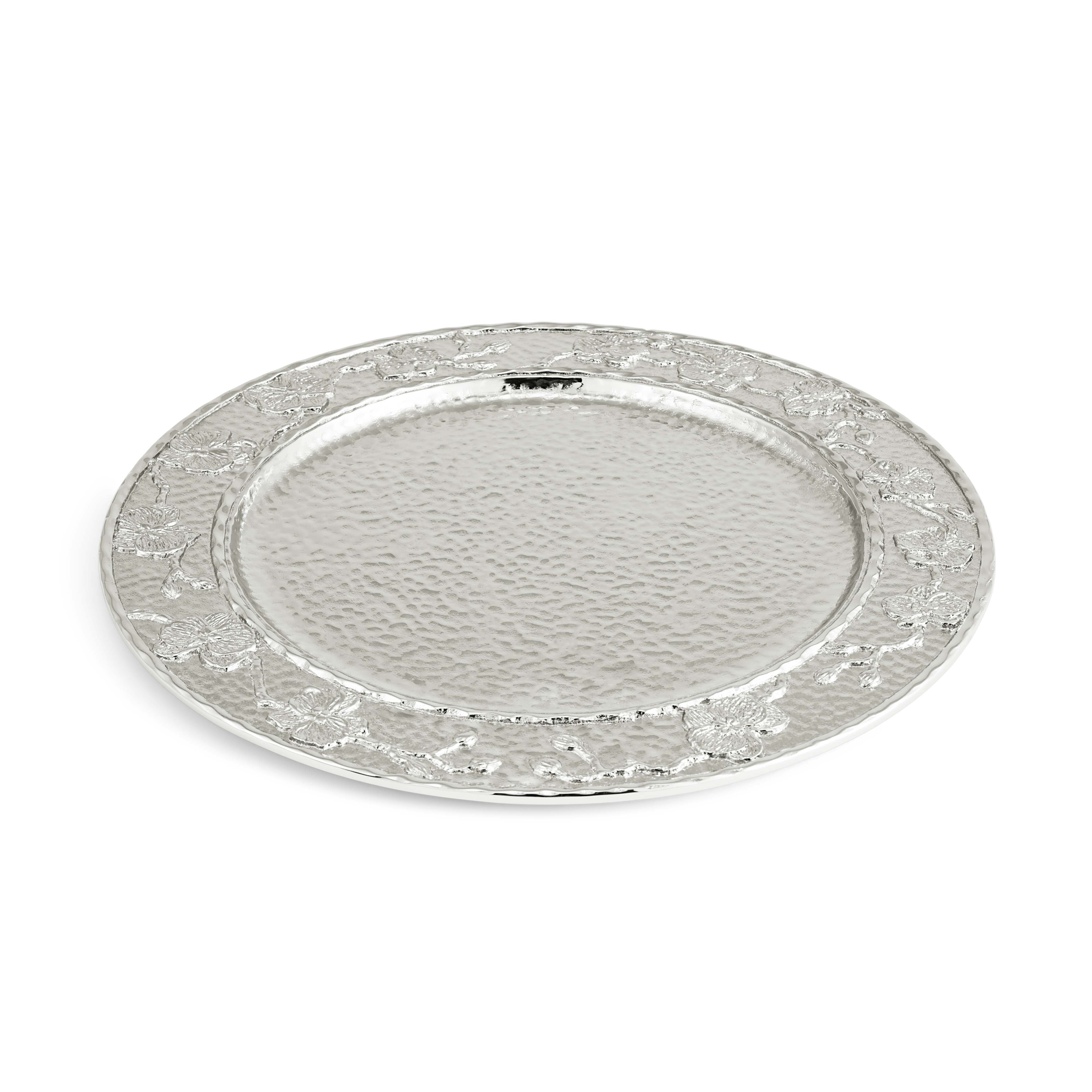 Elegant White Orchid Charger Plate - 12 Inch Decorative Dinner Plate for Weddings, Parties & Formal Dining - Perfect for Table Settings & Special Occasions