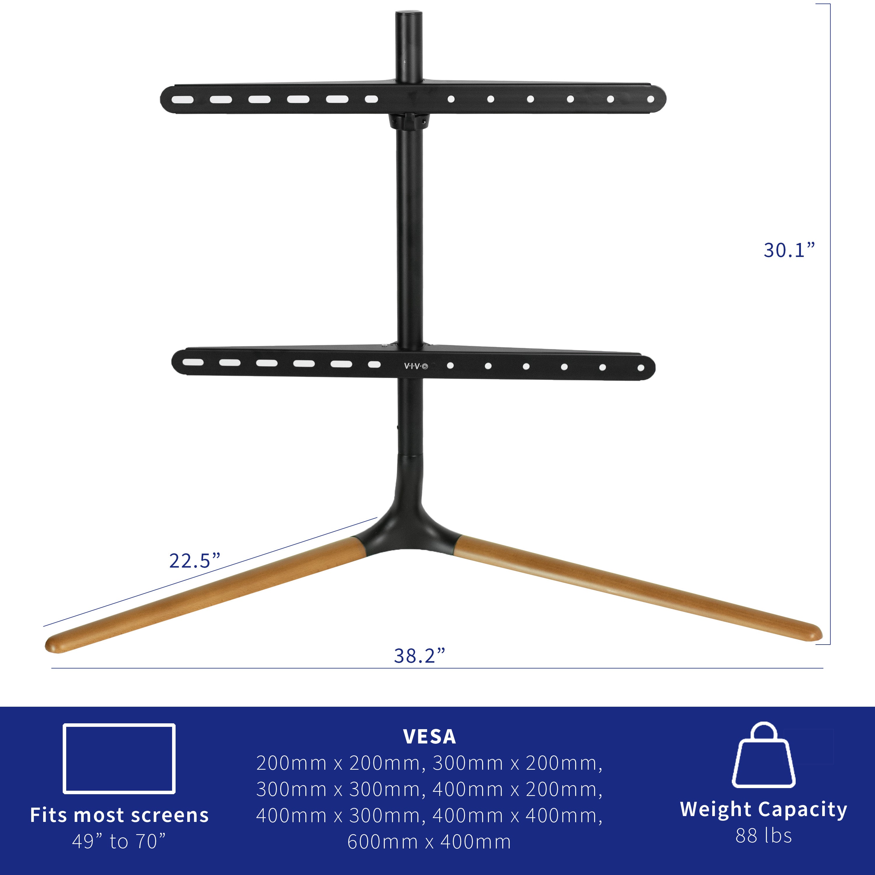 Dark Walnut TV Stand for 49 to 70 Inch TVs - Modern Entertainment Center with Storage Shelf - Perfect for Living Room, Bedroom & Home Theater Setup