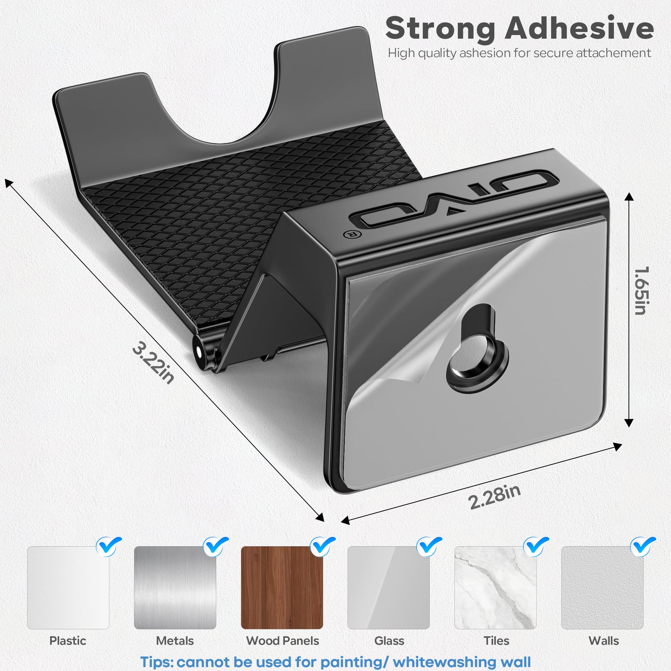 OIVO Foldable Wall Mount Holder Stand for Gaming Controllers & Headsets - Universal Storage Organizer for PS5, Xbox, Nintendo Switch Accessories (8-Pack) - Perfect for Gaming Setup & Headphone Organization