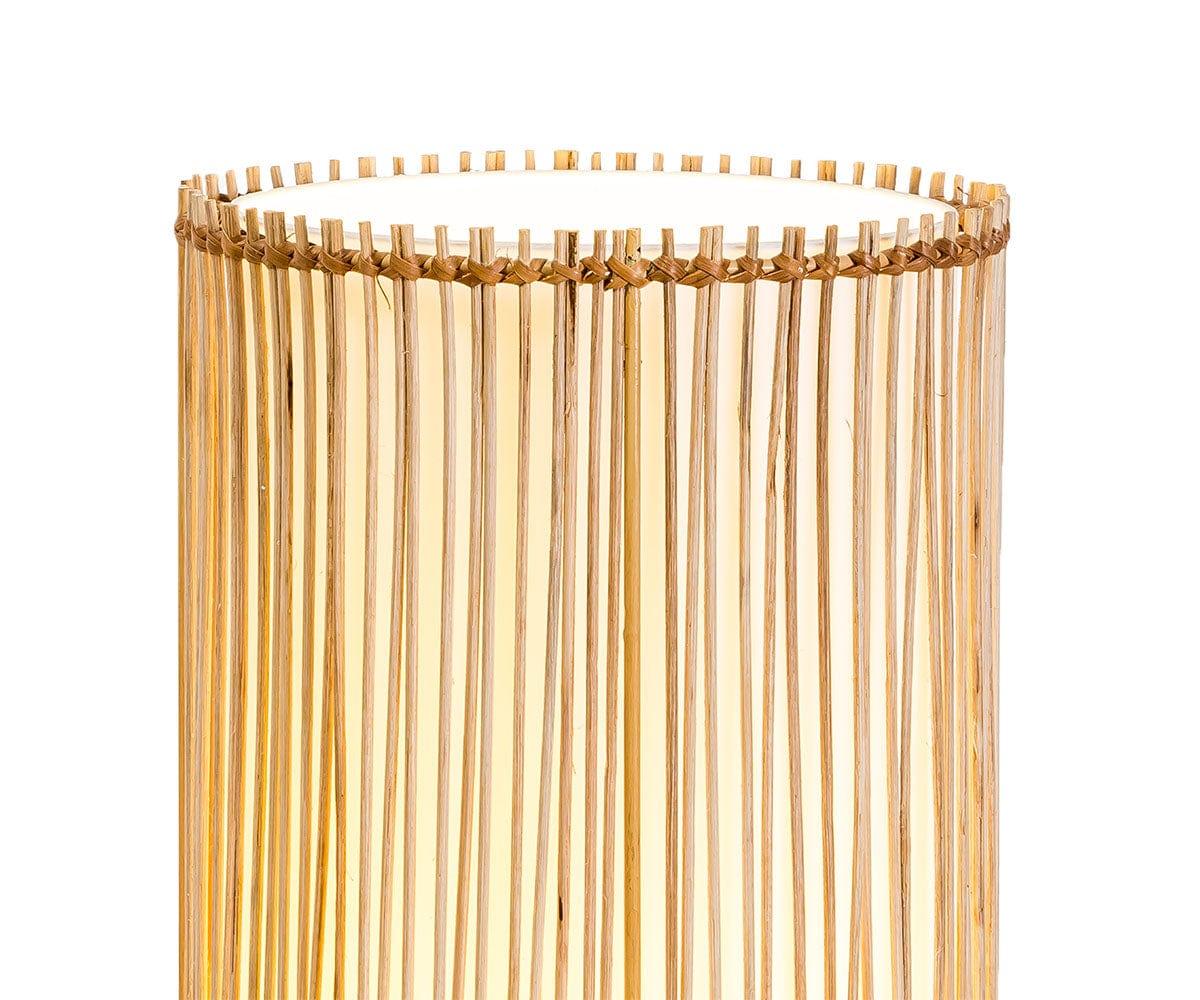 Modern Rattan Floor Lamp - Natural Woven Texture, Adjustable Height, 360° Rotating Shade - Perfect for Living Room, Bedroom, or Office Lighting Decor