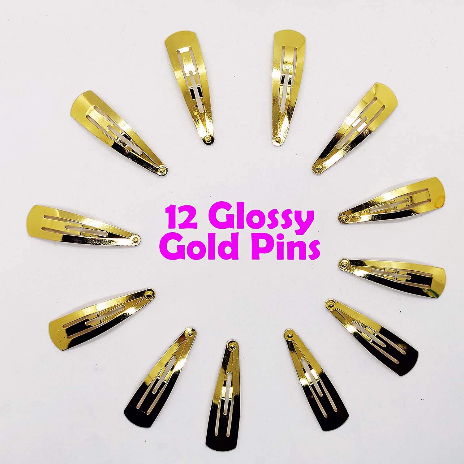HP HIGH PROFILE Golden Tic Tac Hair Clips for Women & Girls - Korean Style Hair Accessories (12 Pack) - Perfect for School, Work & Special Occasions