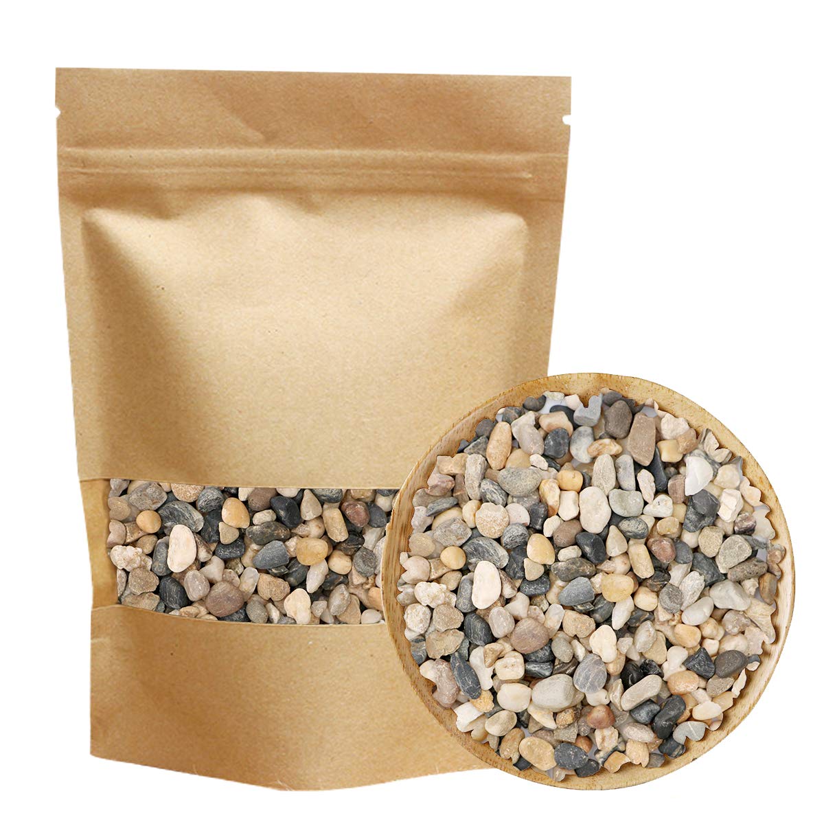 Natural River Rocks - Mixed Color Decorative Pebbles for Aquariums, Landscaping & Home Decor (2.2lb) | Fish Tank Gravel, Garden Soil Cover, Vase Filler for Succulents, Cactus, Terrarium & Air Plants