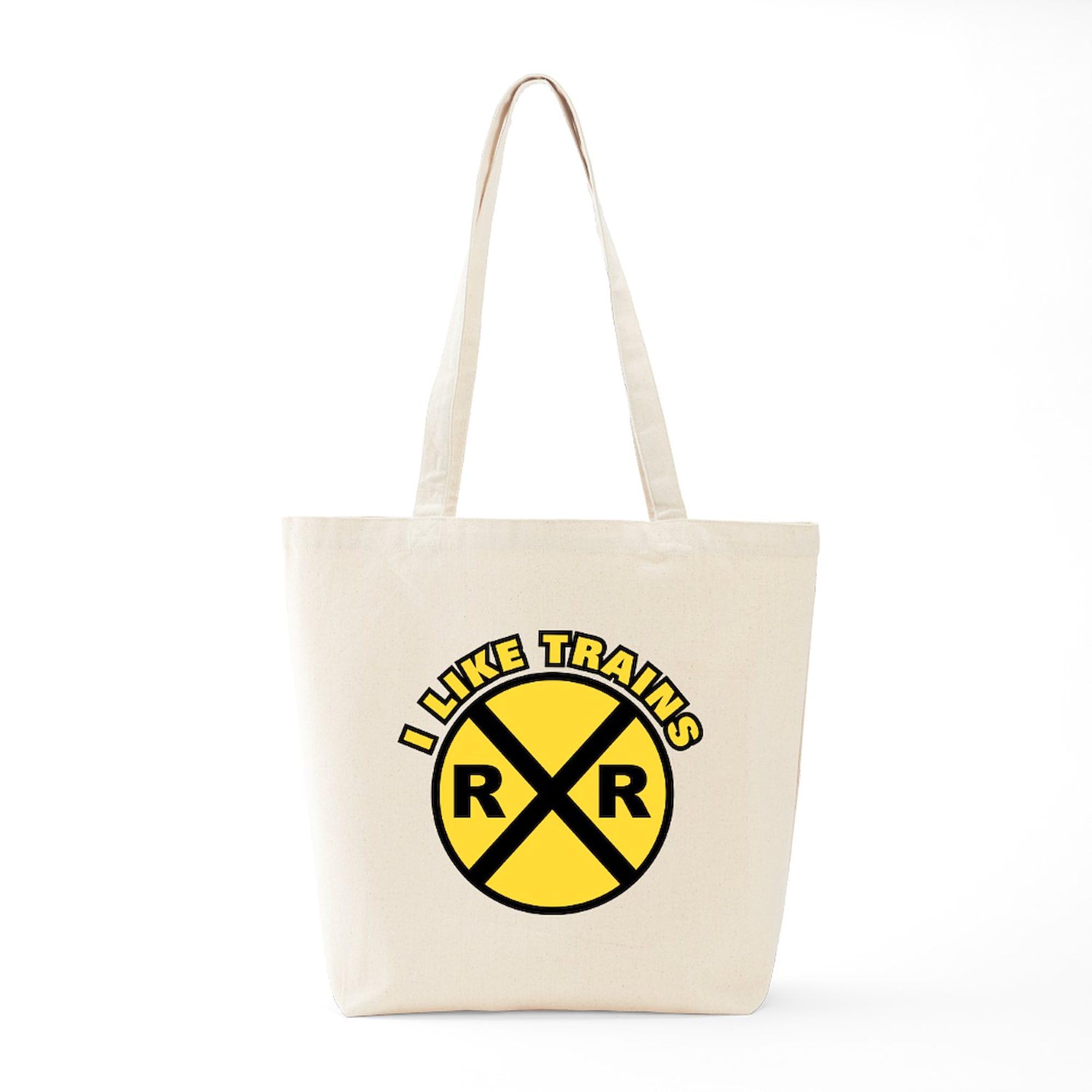 Eco-Friendly I Like Trains Canvas Tote Bag - Reusable Natural Cotton Shopping Bag for Groceries, Beach & Commute | CafePress