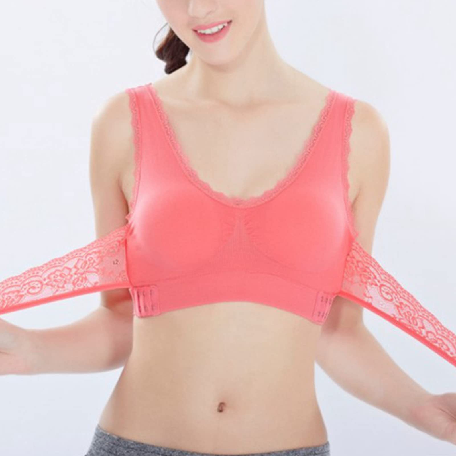 Women's Adjustable Underwire Sports Bra - Front Cross Design, Side Buckle & Lace Detail, Seamless Support for High-Impact Workouts, Yoga & Running - 2 Pack