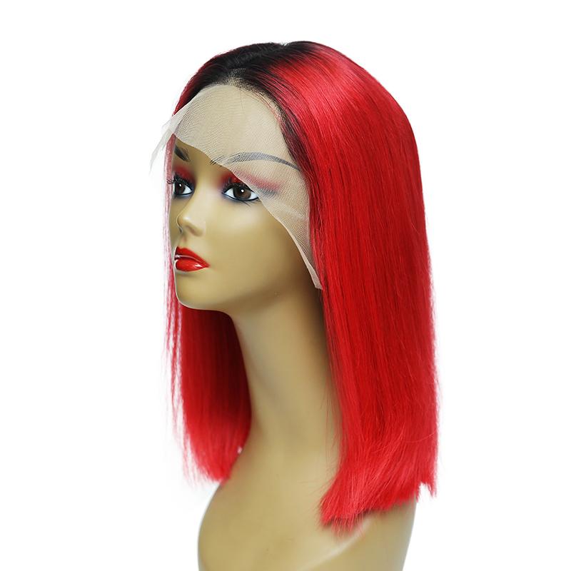 Bob Style Wig #Red 13x4 Frontal Lace Wig - Human Hair Wigs for Women with Natural Look | Perfect for Daily Wear, Cosplay & Special Occasions