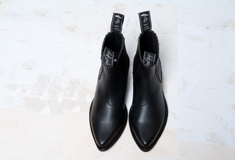 Good Guys Duke Black Leather Boots for Men - Stylish & Durable Footwear for Work, Outdoor & Casual Wear