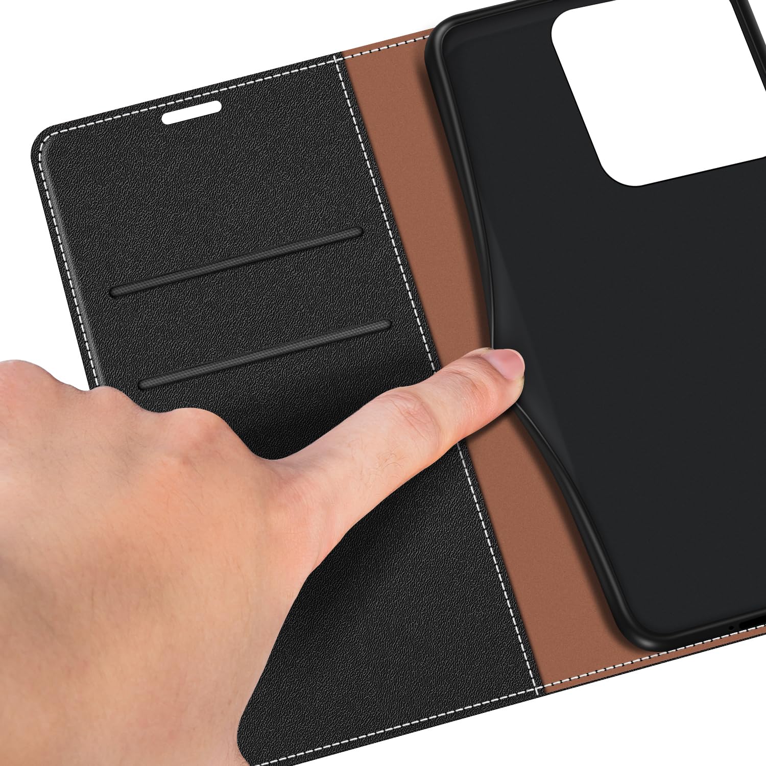Premium Xiaomi 14 Leather Flip Phone Case - Slim Protective Wallet Cover with Card Holder (Black) | Perfect for Business Professionals & Daily Commuters