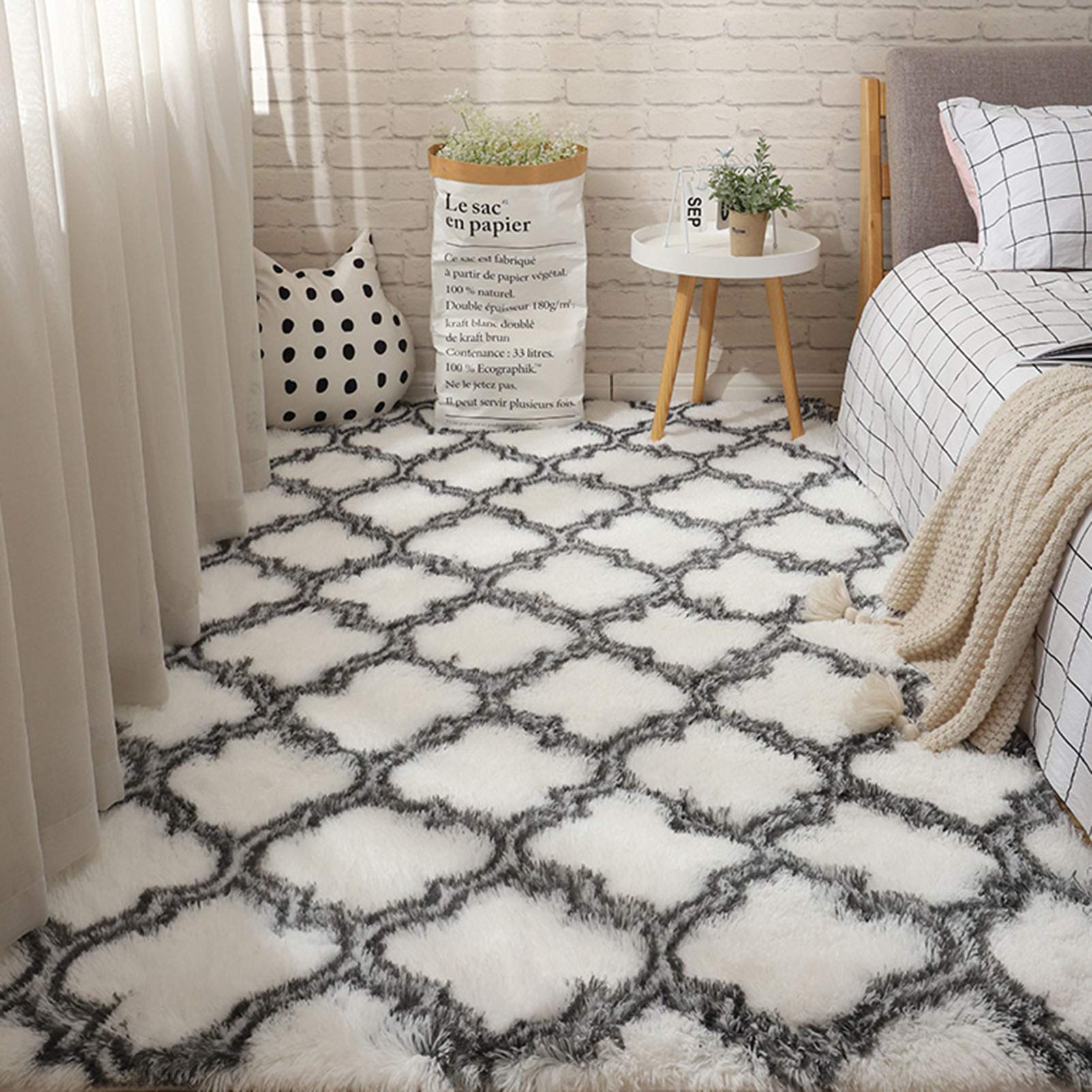 Fluffy Soft Kids Room Rug - 2.0x5.2ft Anti-Skid Shaggy Nursery Carpet for Baby Boys & Girls | Modern Fuzzy Area Rug for Bedroom, Playroom & Nursery Decor | Cozy Floor Mat for Toddler Safety & Home Comfort