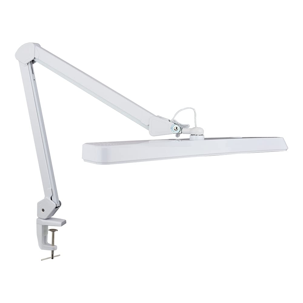 Neatfi XL 2500 Lumens LED Desk Lamp with Clamp - 22 Inch Wide Adjustable Dimmable Light, 3 Color Modes & 4 Brightness Levels - Perfect for Home Office, Study, Crafting, Nail Art & Hobbies (CCT, White) - Ideal for Reading, Working & Detailed Tasks