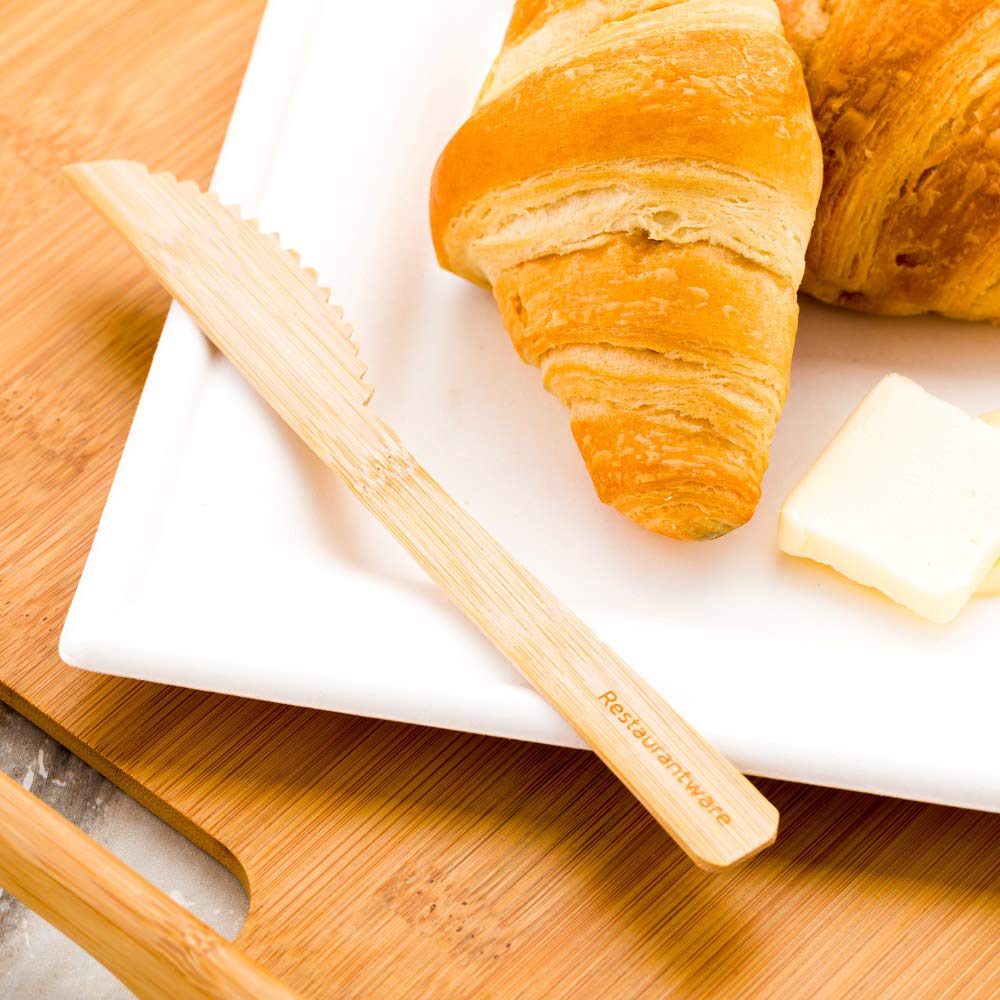 500-Pack 6.8 Inch Disposable Bamboo Knives - Eco-Friendly Heavy-Duty Cutlery for Parties, Picnics & Restaurants | Splinter-Free Smooth Surface | Sustainable Catering Supplies for Events & Food Service