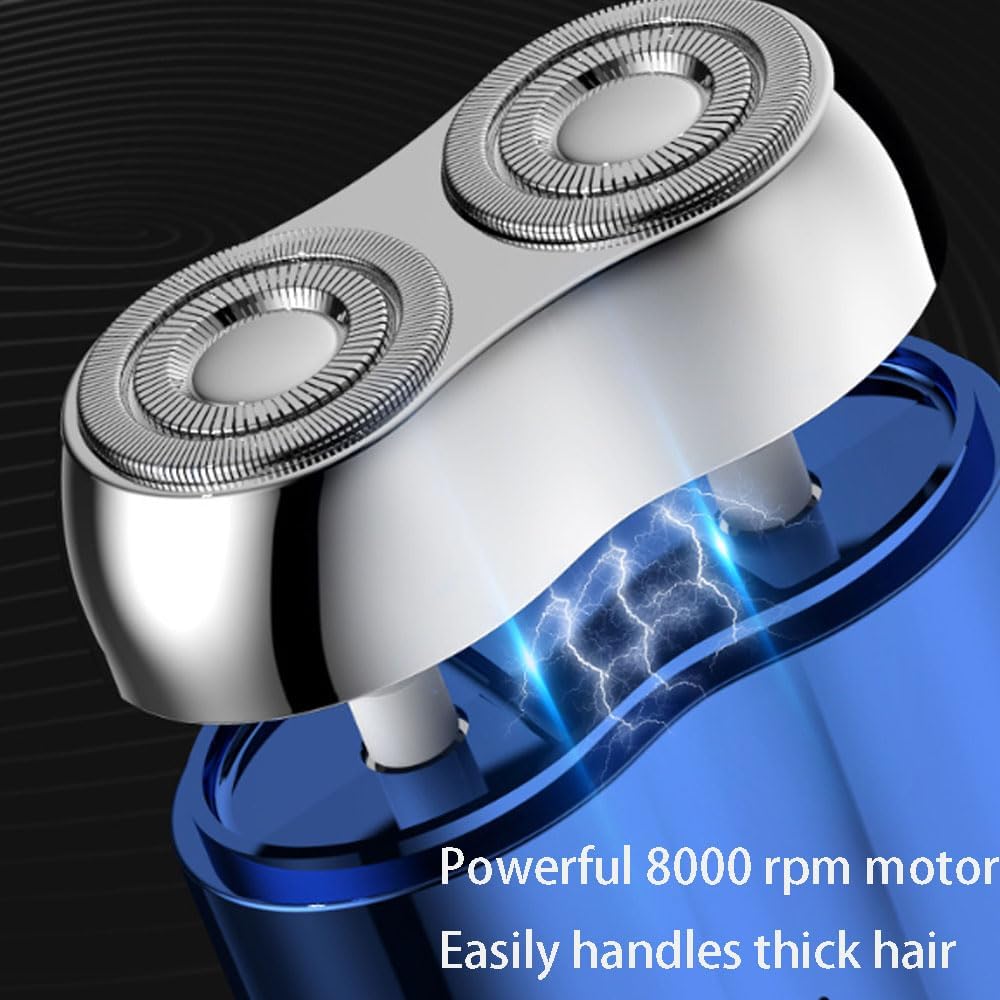Jacoba Mini Dual-Head Electric Shaver for Men - USB Rechargeable, Waterproof, Compact Travel Shaver - Perfect for Home, Office & Gym Use