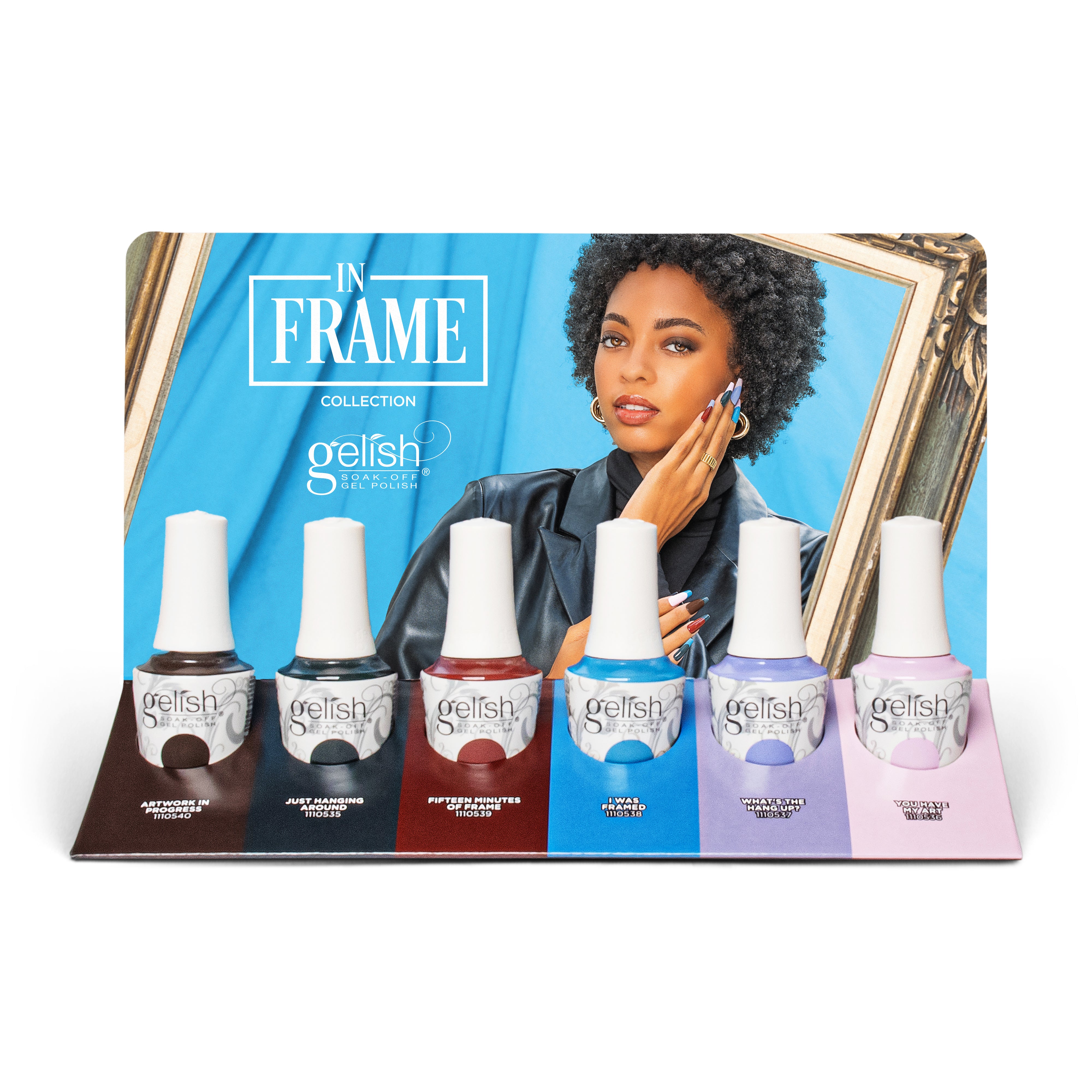 Gelish Gel Polish In Frame Collection Display - 6 Piece Set for Professional Nail Salons & DIY Manicures at Home