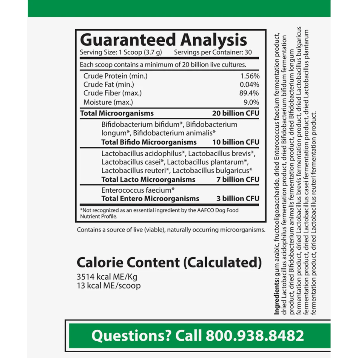 Flora Dog Probiotic 20 Billion CFU - Digestive Health Supplement for Dogs - Supports Gut & Immune System - Ideal for Sensitive Stomachs & After Antibiotics