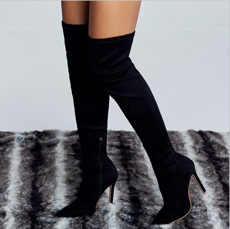 Konhill Women's Pointed Toe Stiletto Boots - High Heel Ankle Boots for Women, Fashion Dress Boots for Party, Night Out & Office Wear