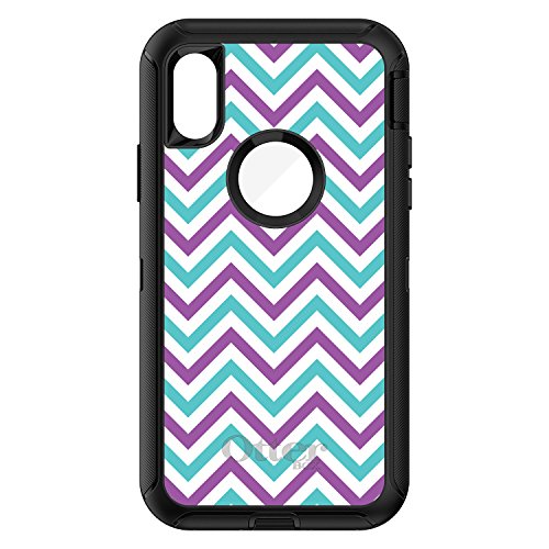 Purple Teal Chevron Stripes On Black Case