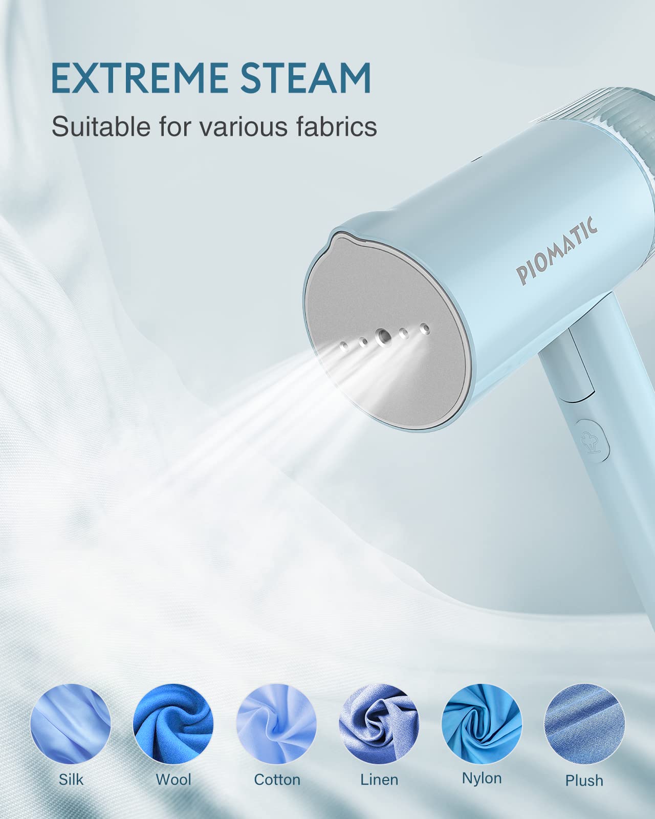 Portable Handheld Steamer for Clothes - Foldable Garment Wrinkle Remover with Ceramic Thermostatic Plate, Mini Travel Steamer Iron for 120V Countries - Perfect for Home, Travel, Office & Wedding Dress Care