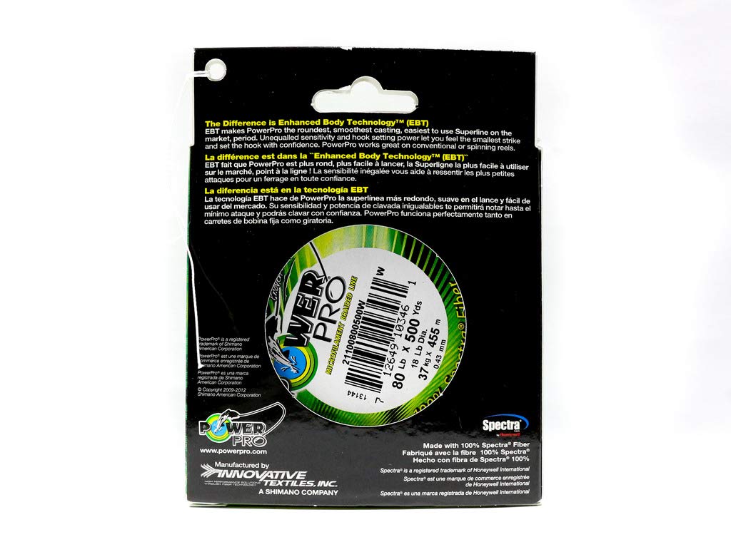 Power Pro Spectra Fiber Braided Fishing Line - High Strength, Low Stretch, Saltwater & Freshwater Use - Perfect for Casting, Trolling, and Deep Sea Fishing