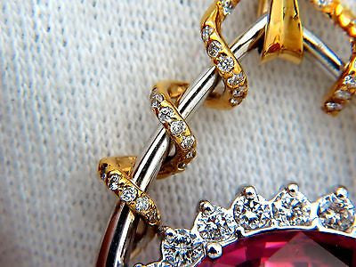12.62CT GIA Certified Natural Rubellite Pink Tourmaline Diamond Pendant in 18K Gold - Rare Gemstone Jewelry for Women, Perfect for Weddings, Anniversaries & Special Occasions