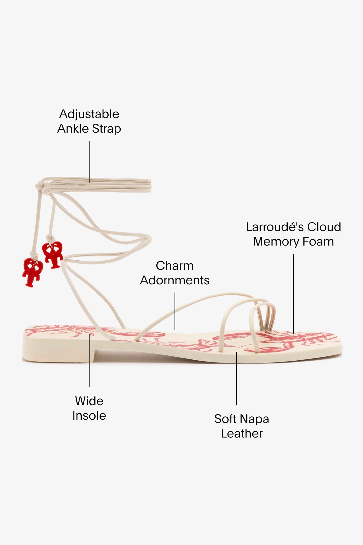 Nadia Women's Flat Sandals - Comfortable Leather Summer Sandals in Ivory | Casual Walking, Beach Vacation & Everyday Wear