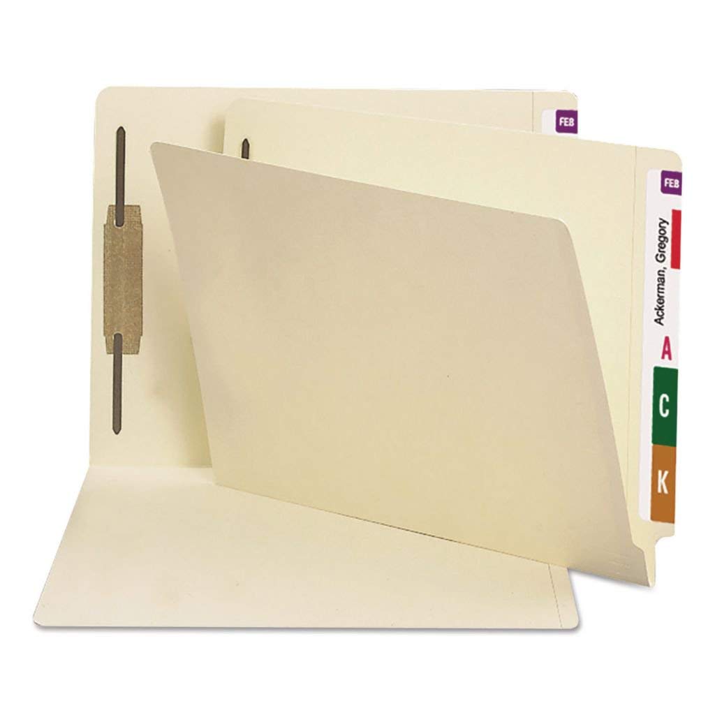 SMD37115 - 50 Pack Heavyweight Manila End Tab Fastener Folders, Legal Size - Organize Documents, Files, and Office Supplies for Business, School, or Home Use